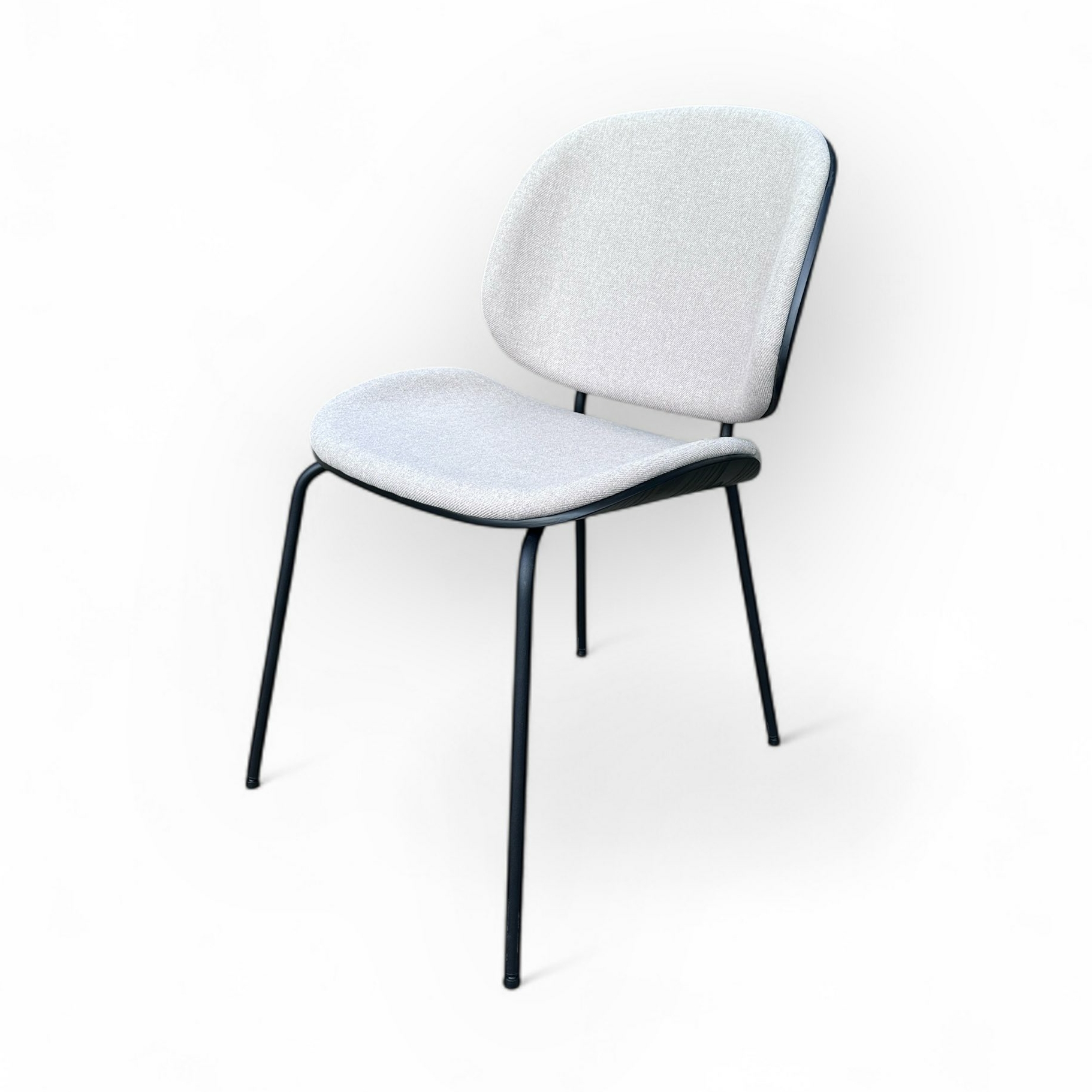 Стілець обідній сірий з гнутими деталями дерево/метал/тканина букле ST-176