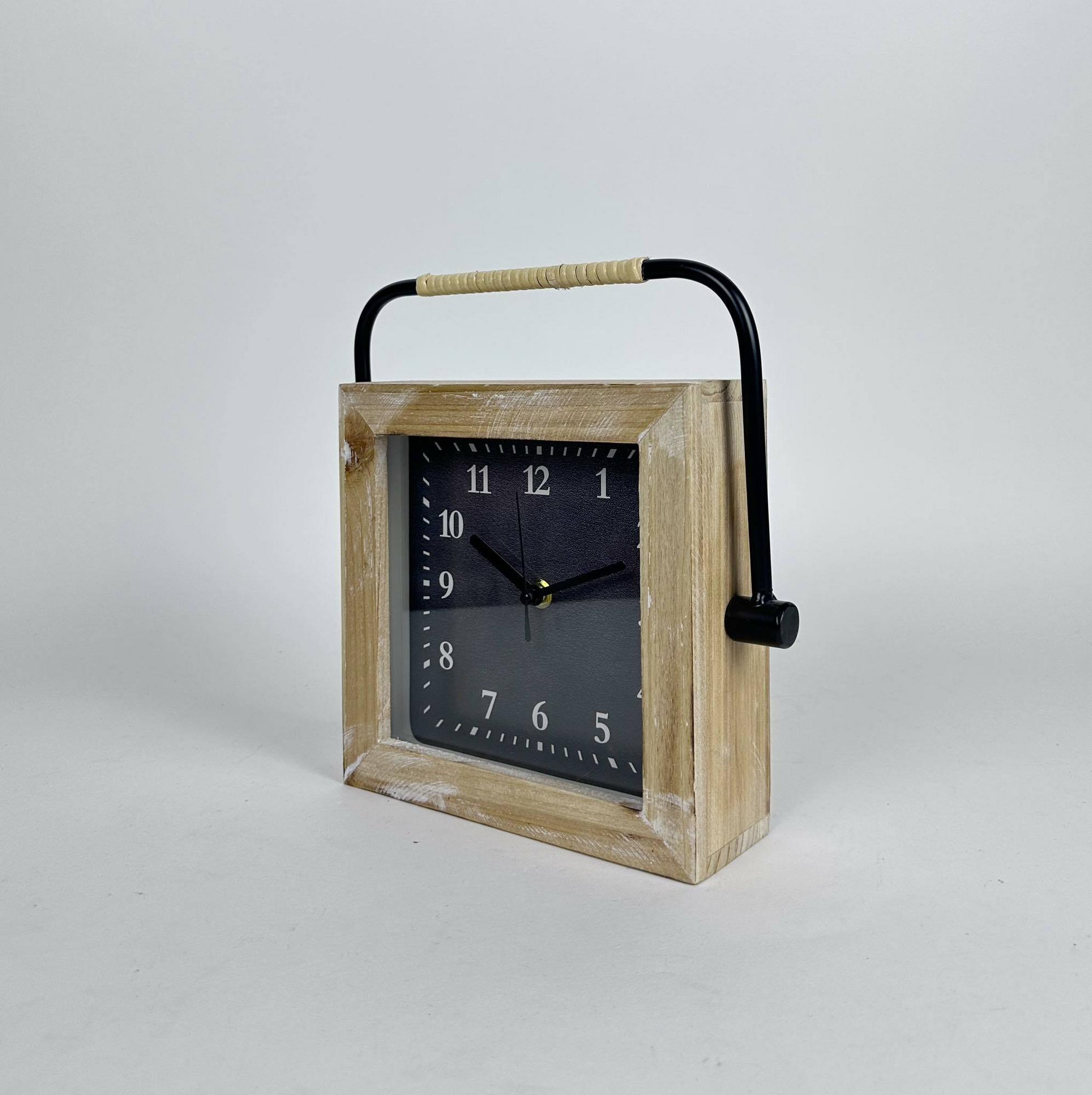 Годинник настільний з ручкою дерево/метал WH-166