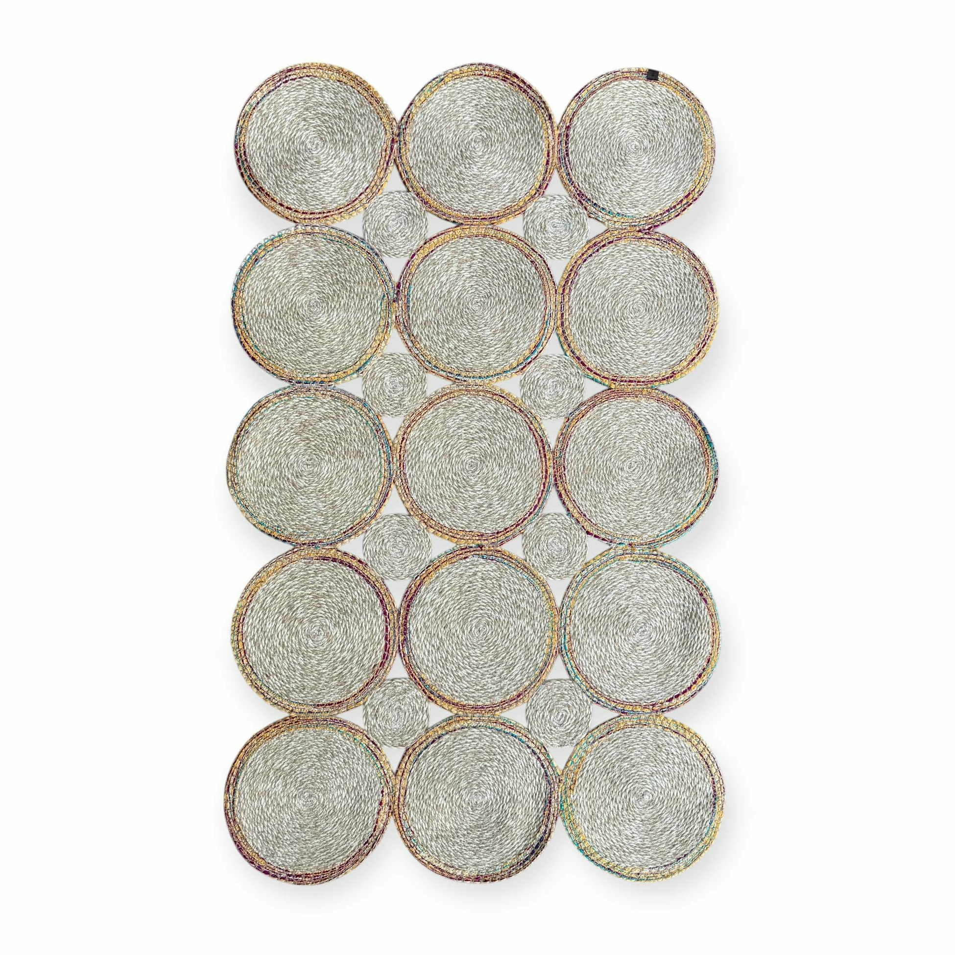 Килим джутовий прямокутний (0,9 м х 1,5 м) кола з кольоровим кантом CT-257