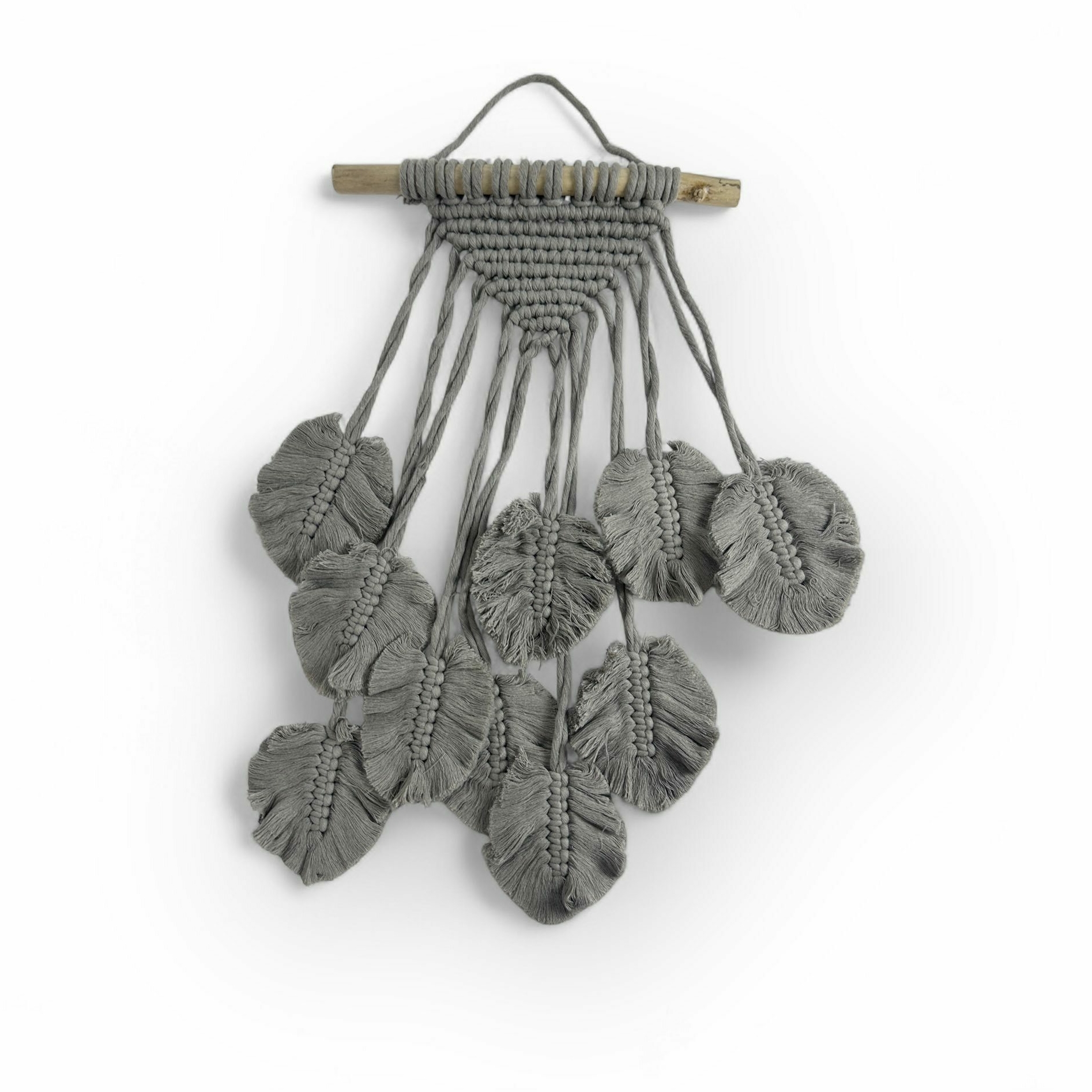 Панно декоративне макраме сіре WD-109