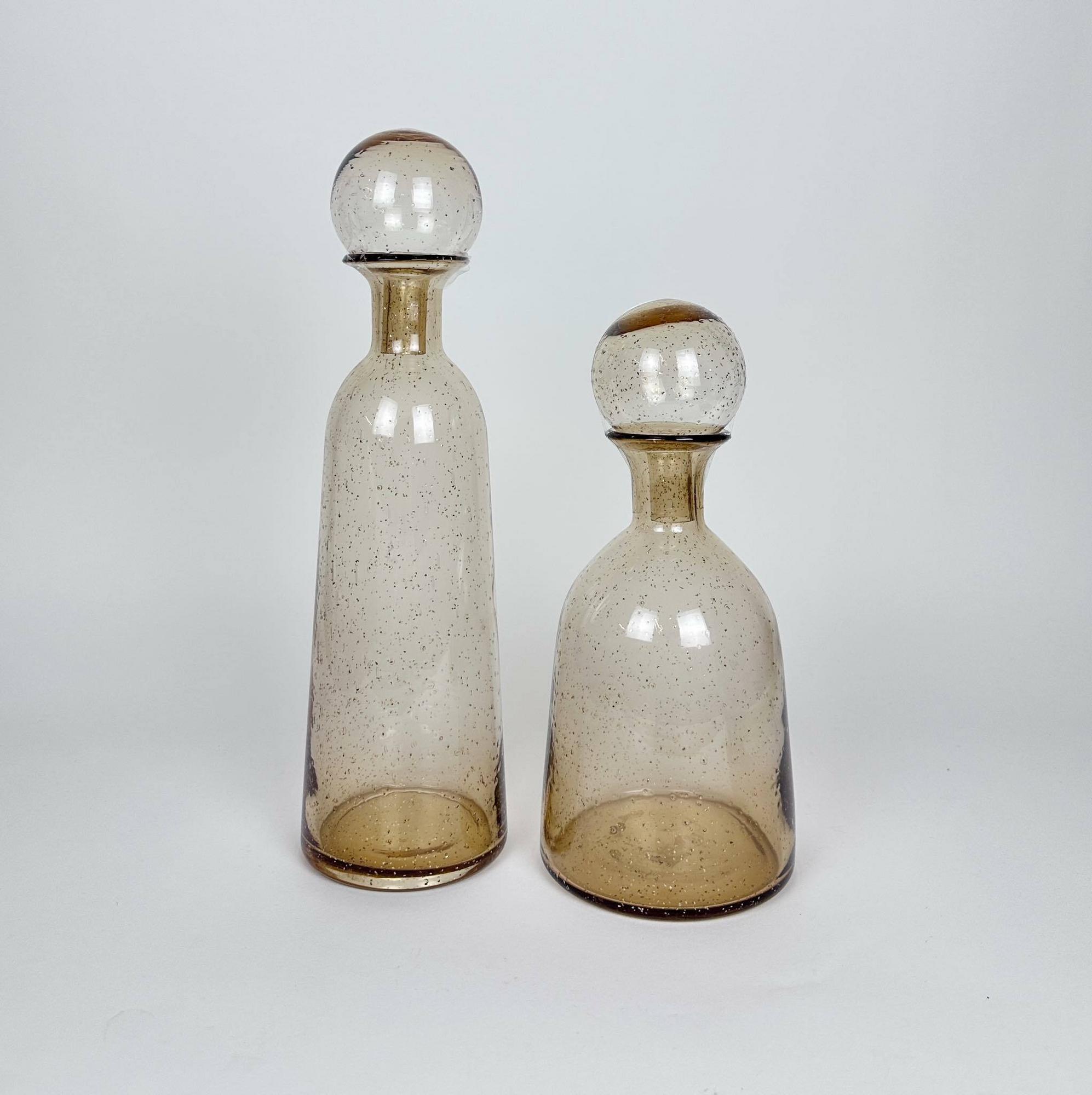 Графин декоративний прозоре коричневе скло з блискітками KF-109