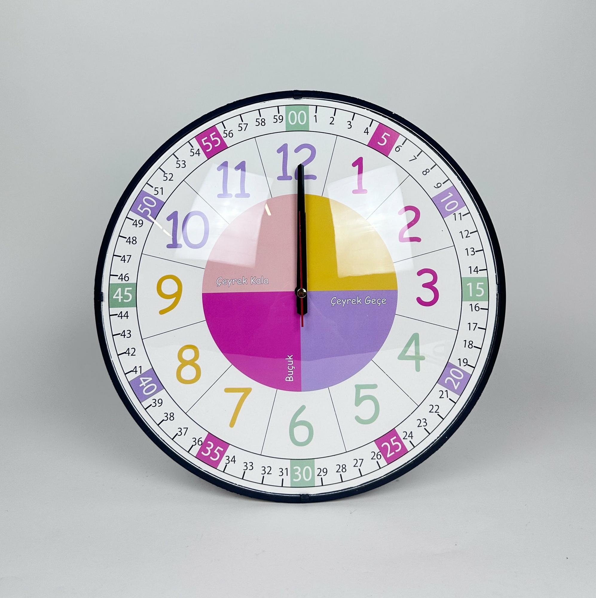 Годинник настінний круглий кольорові блоки 2 випукле скло WH-171