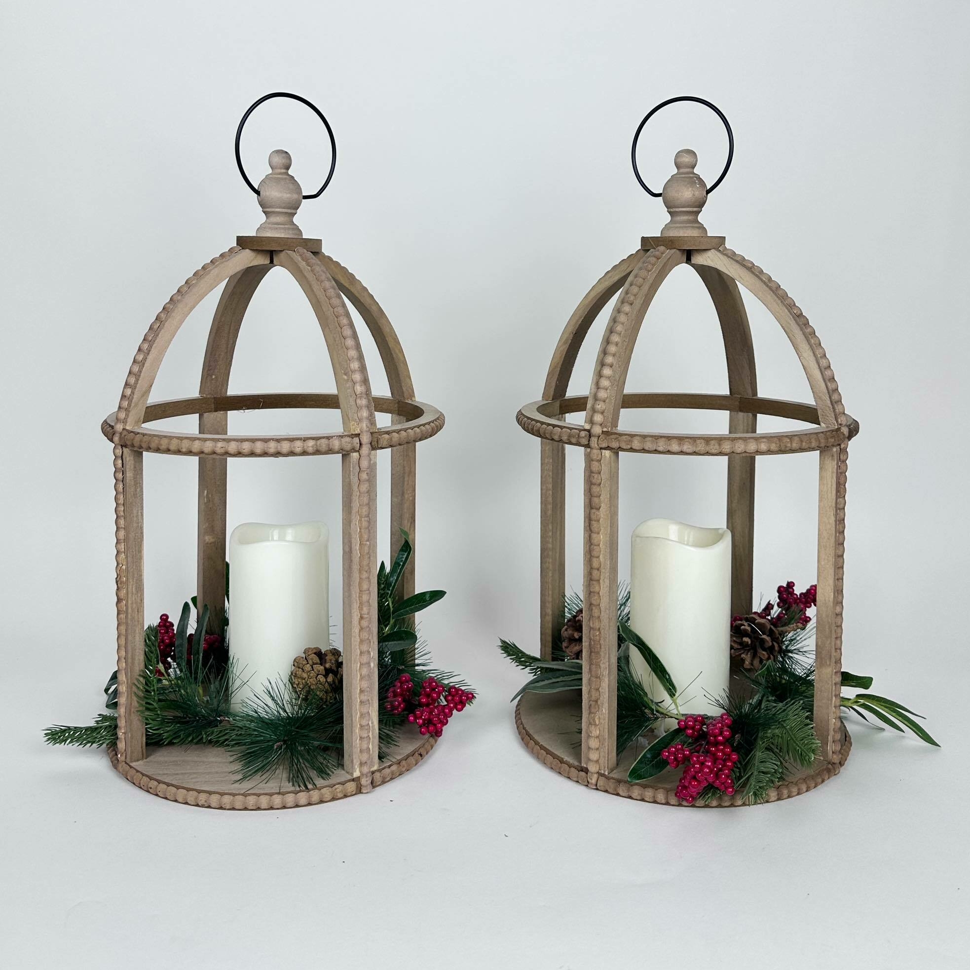 Лампіон з LED-свічкою новорічний CL-101