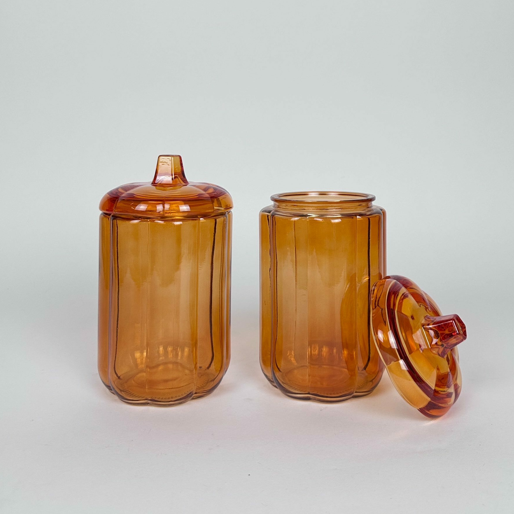 Банка для зберігання Гарбуз оранж рельєфне скло GS-085