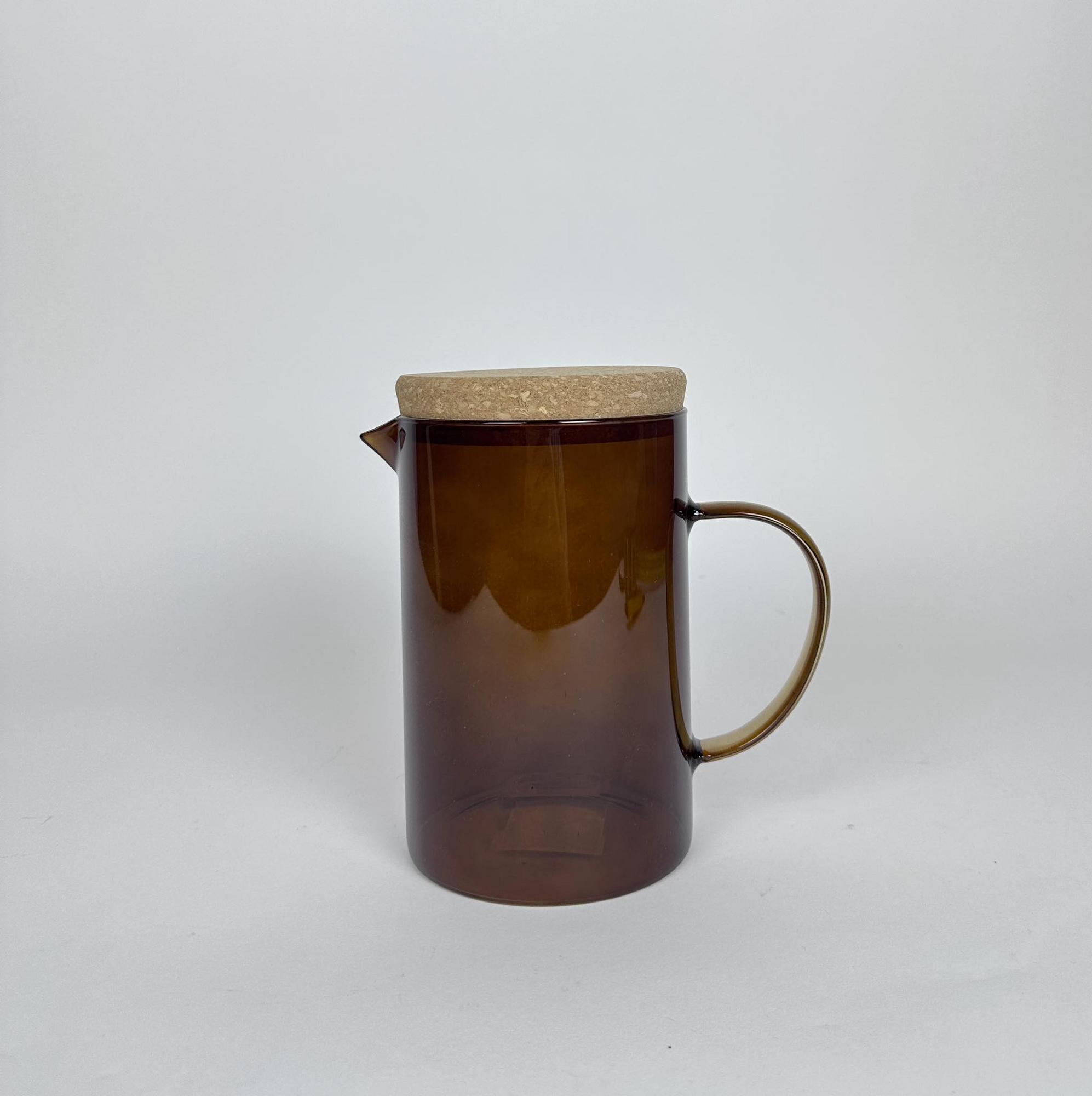 Глечик т-коричневий скло з корковою кришкою JU-115