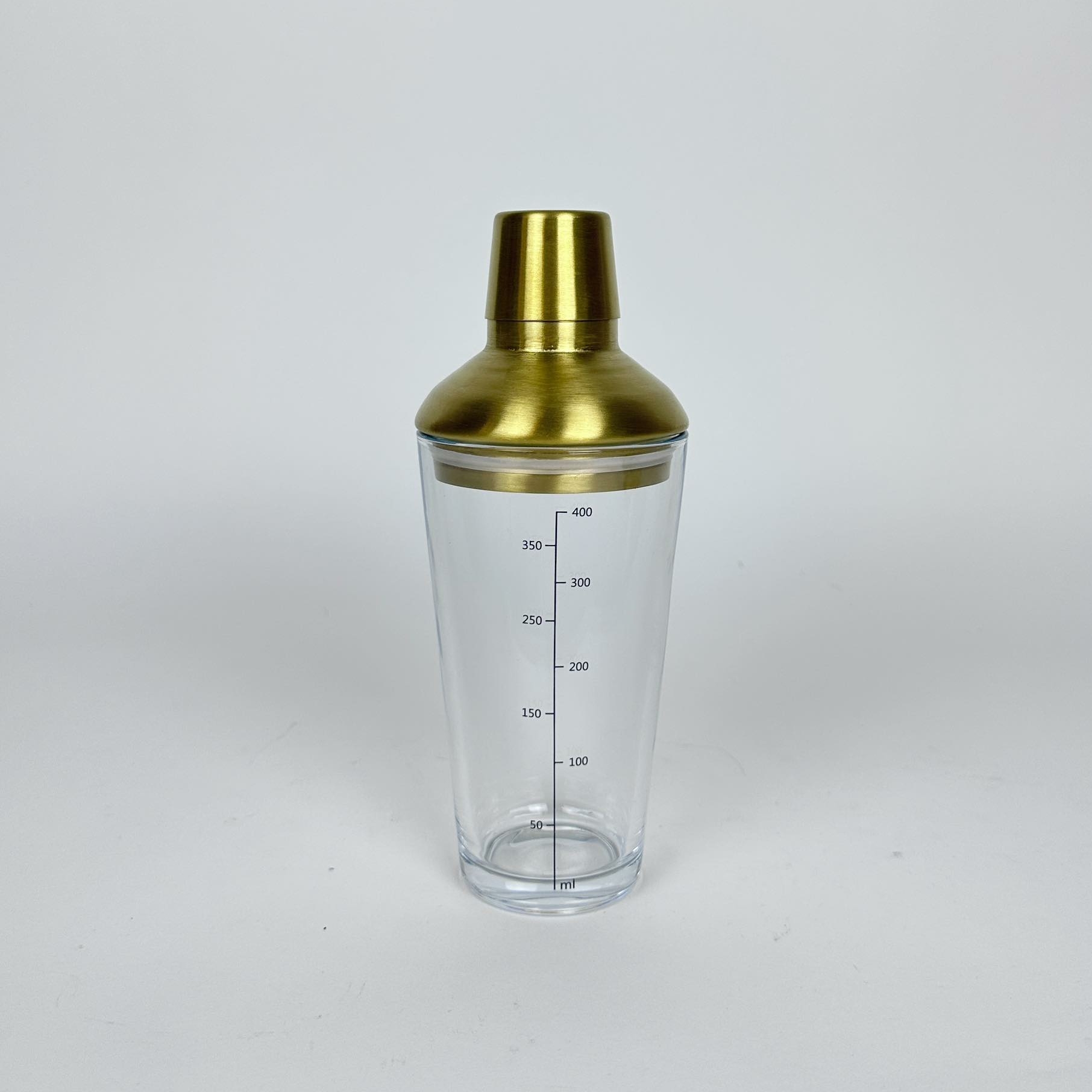 Шейкер прозорий/золото скло/метал BB-070