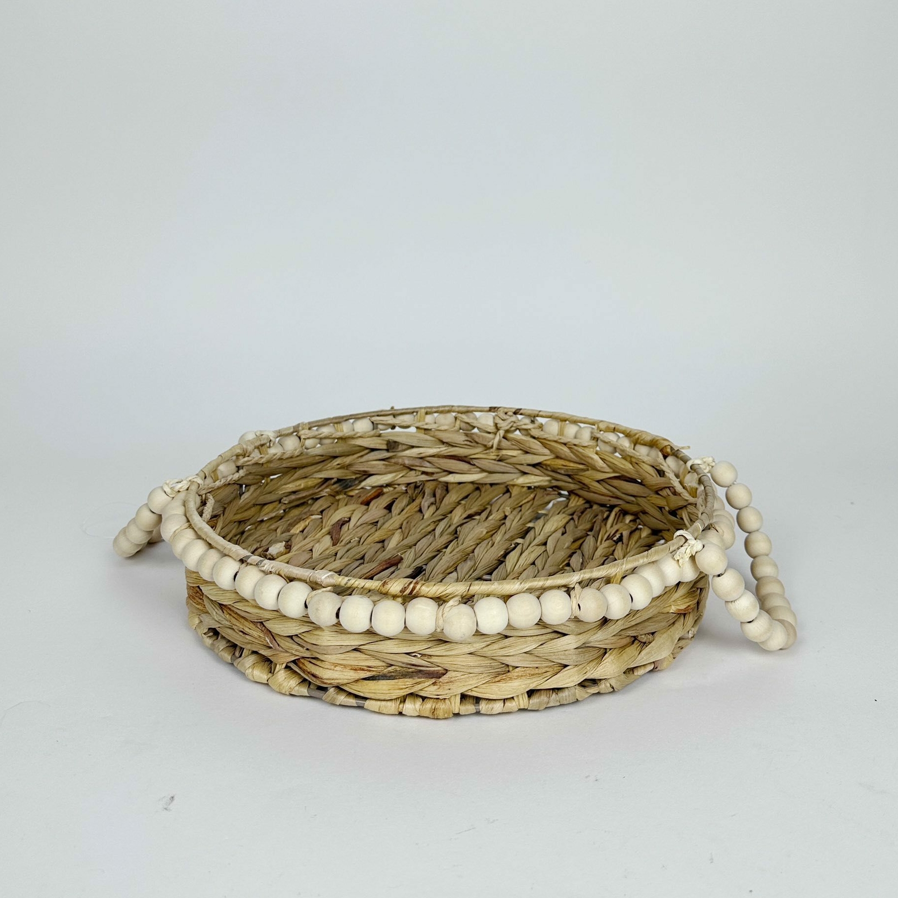 Піднос круглий з ручками плетений очерет TR-174