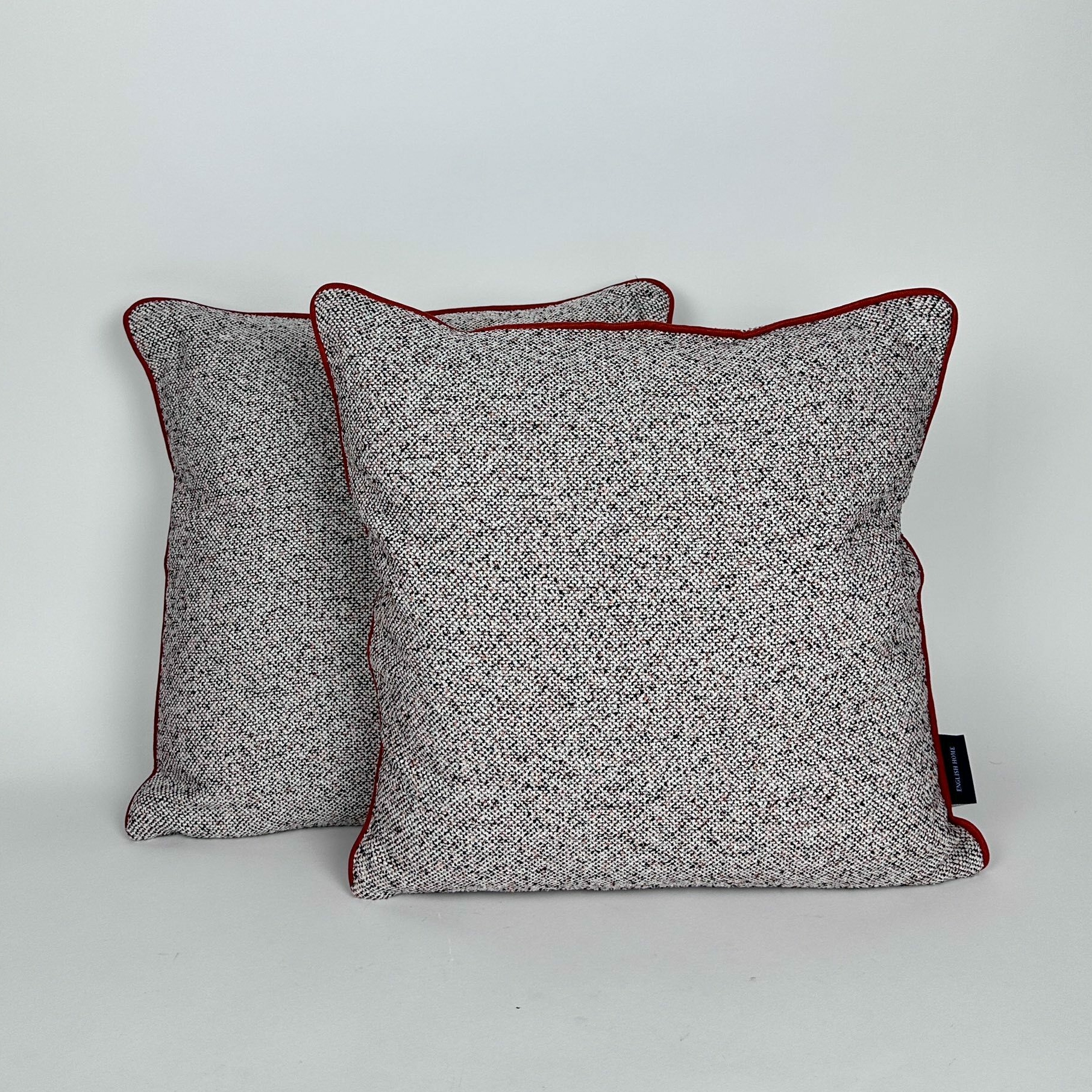 Подушка декоративна твід теракотовий кант PW-493