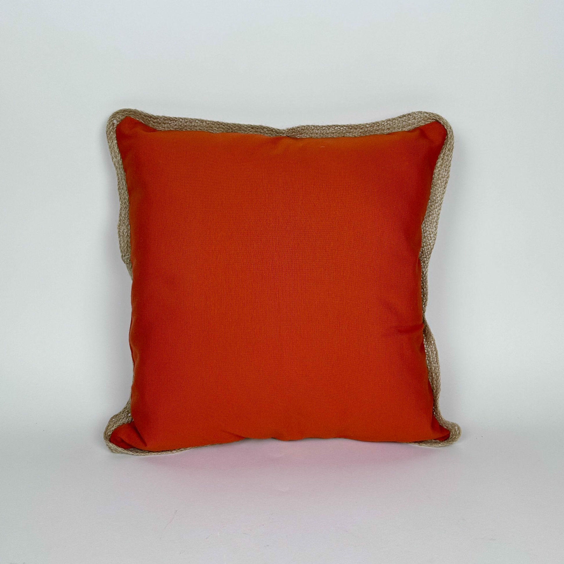 Подушка декоративна теракота кант грубий льон PW-494