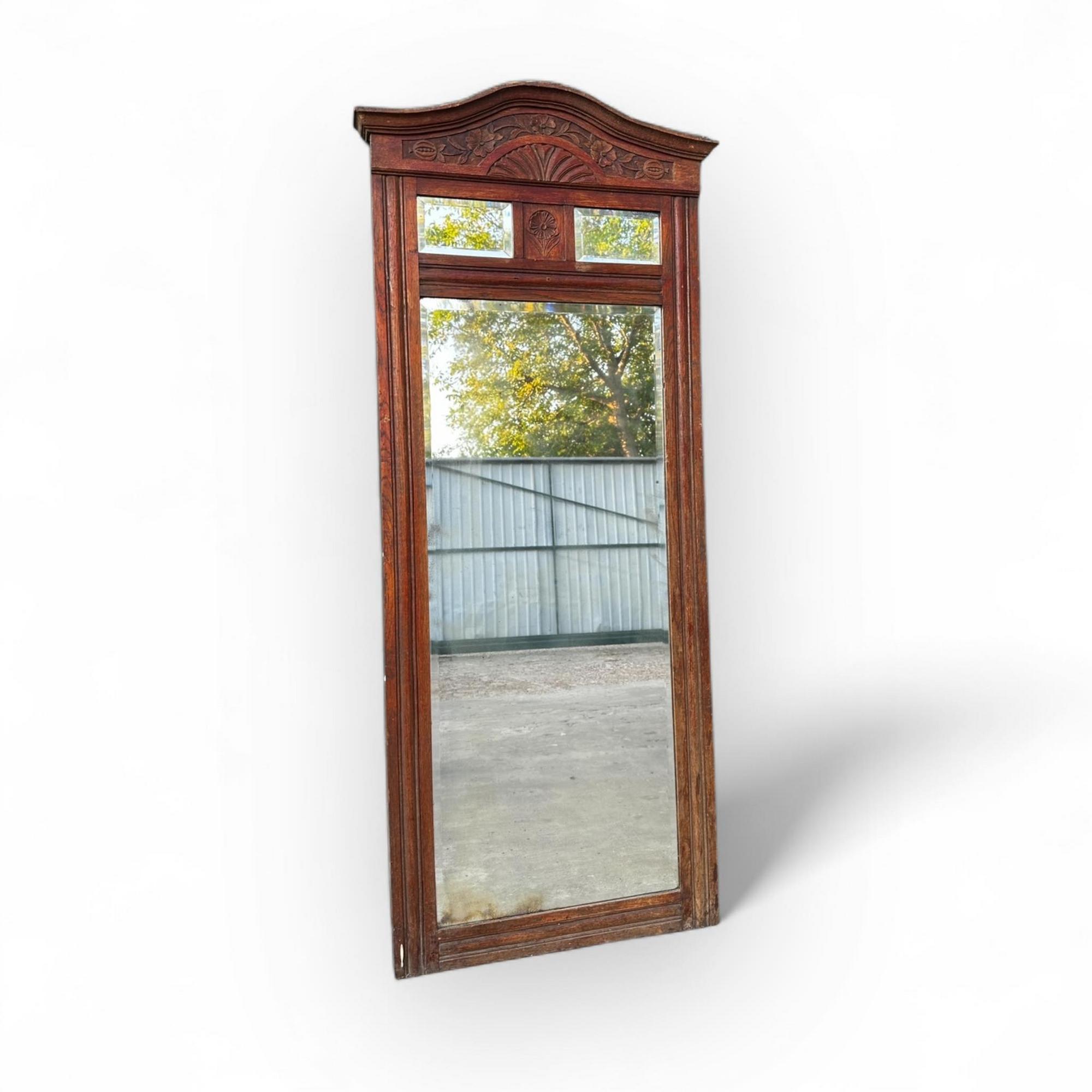 Дзеркало підлогове/настінне з різбленням т-дерево вінтаж MR-051