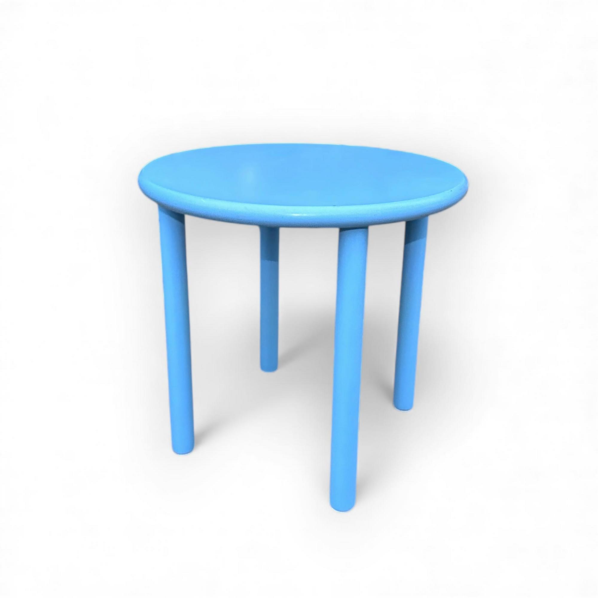 Столик кавовий круглий на 4-х ніжках блакитний TB-895