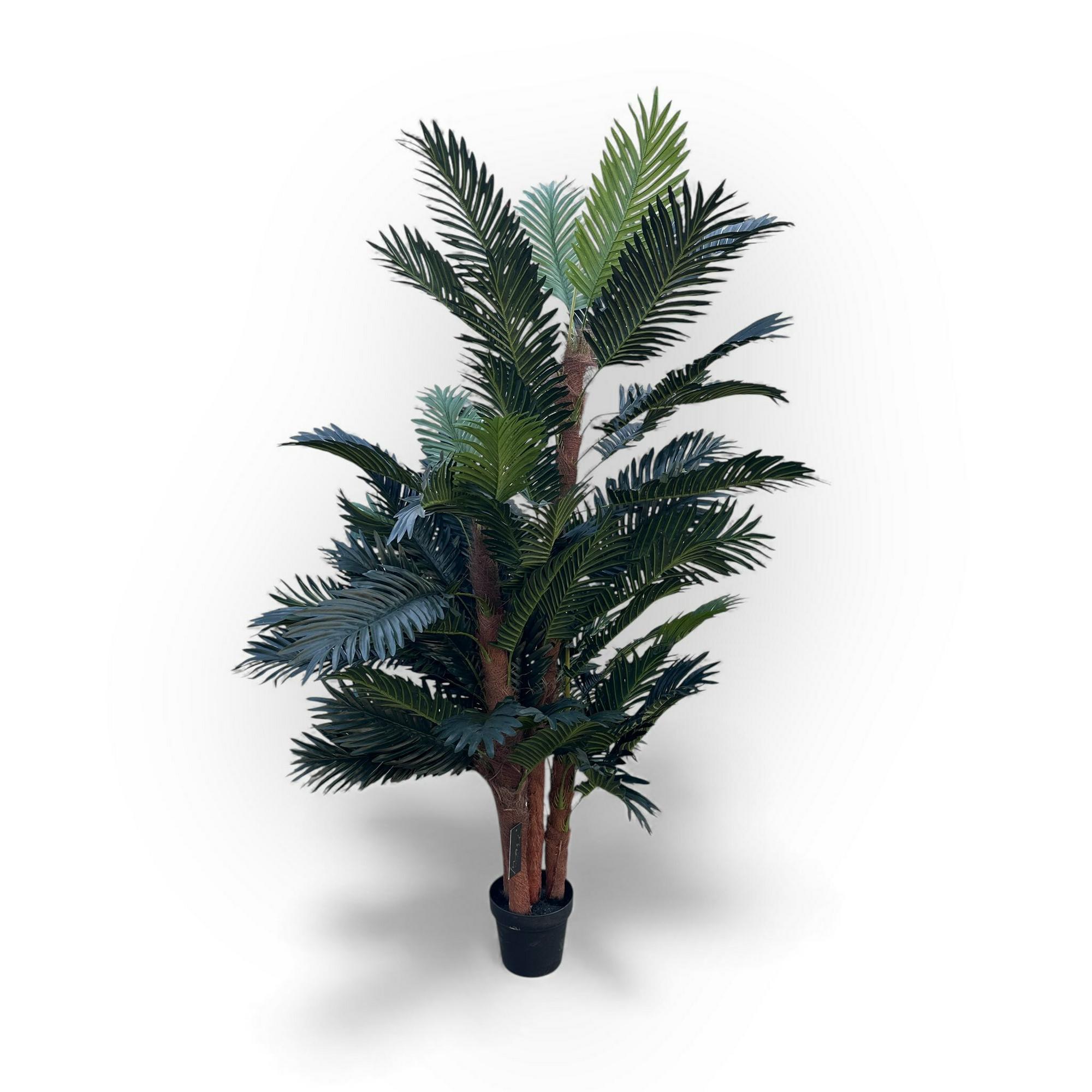 Цикас відгорнений великий штучний у чорному горщику FW-295