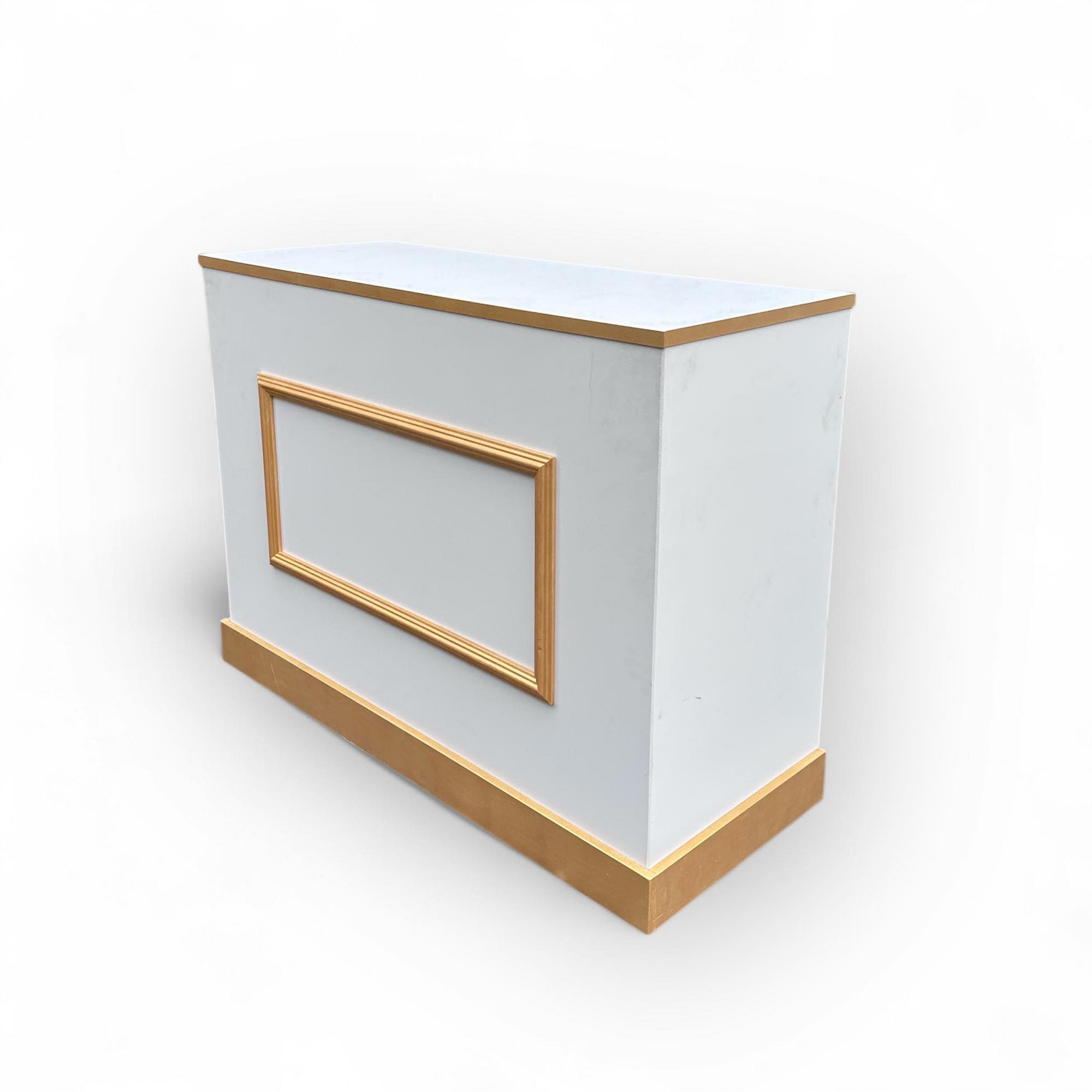 Тумба/ресепшн/барна стійка біла/золото CB-111