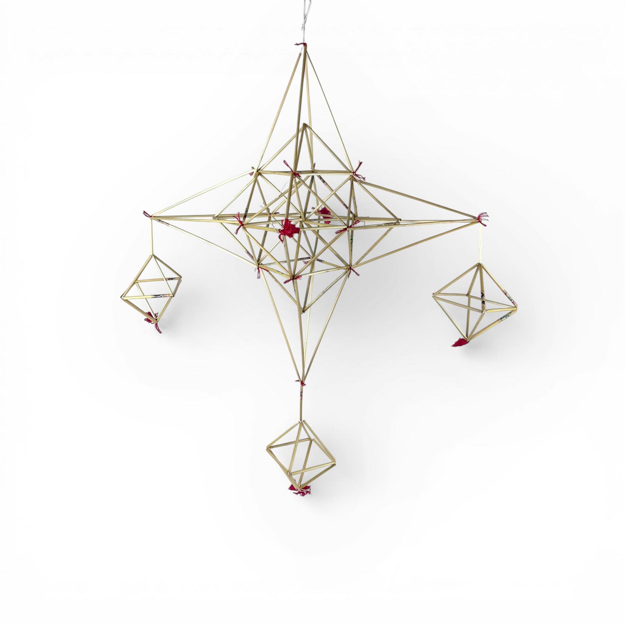 Декор підвісний етно Павук Зірка солома DE-702