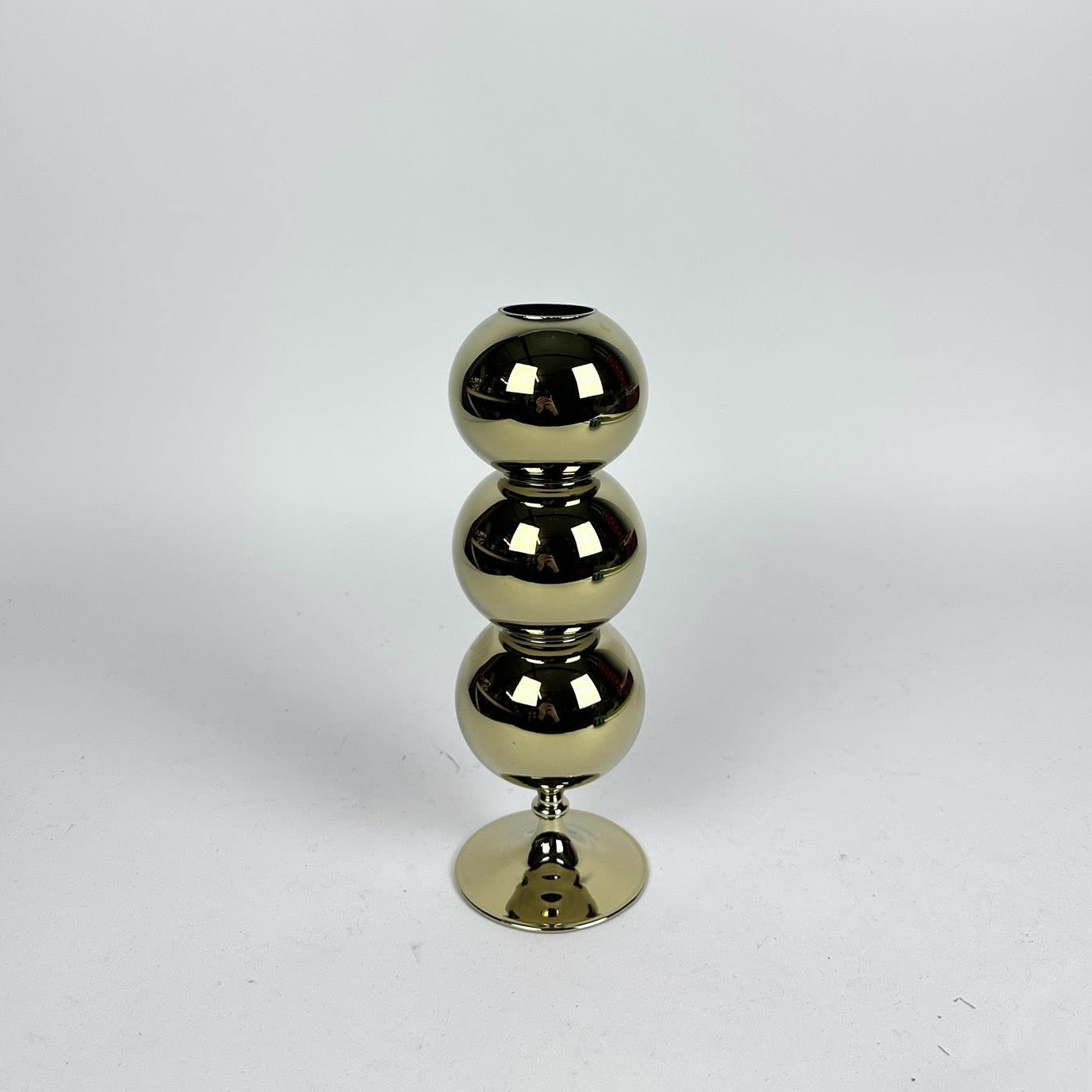 Ваза на ніжці 3 золото скло VA-640