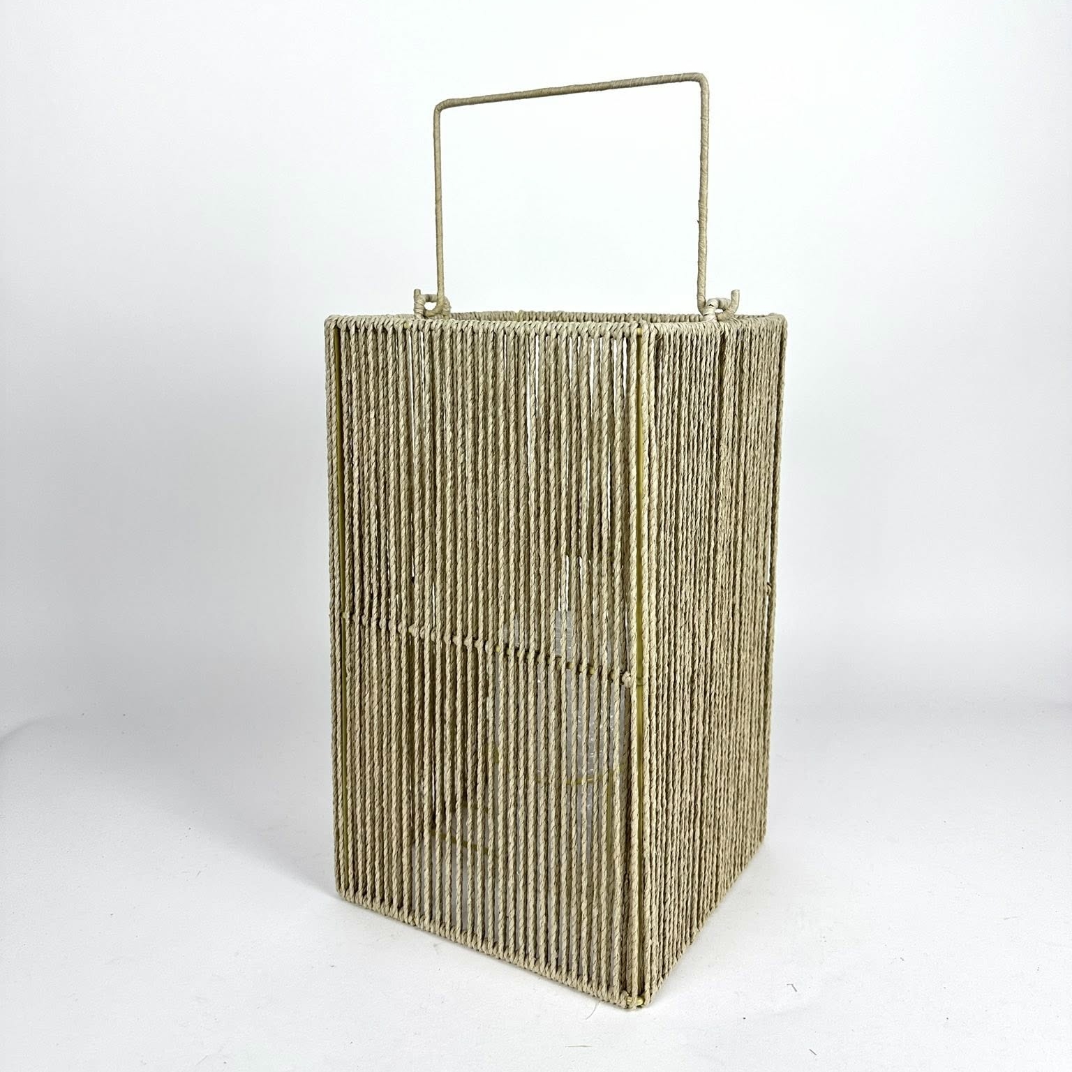 Ліхтар садовий прямокутний шпагат беж CL-106