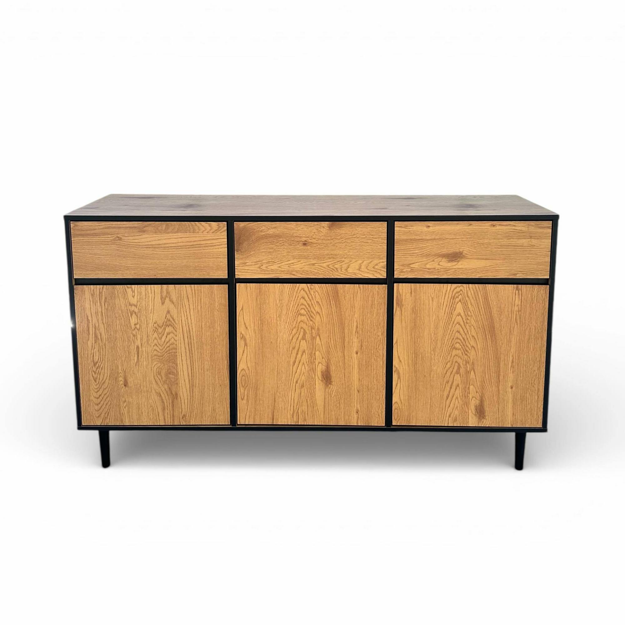 Комод 3-дверний з шухлядами дерево/чорний CB-114