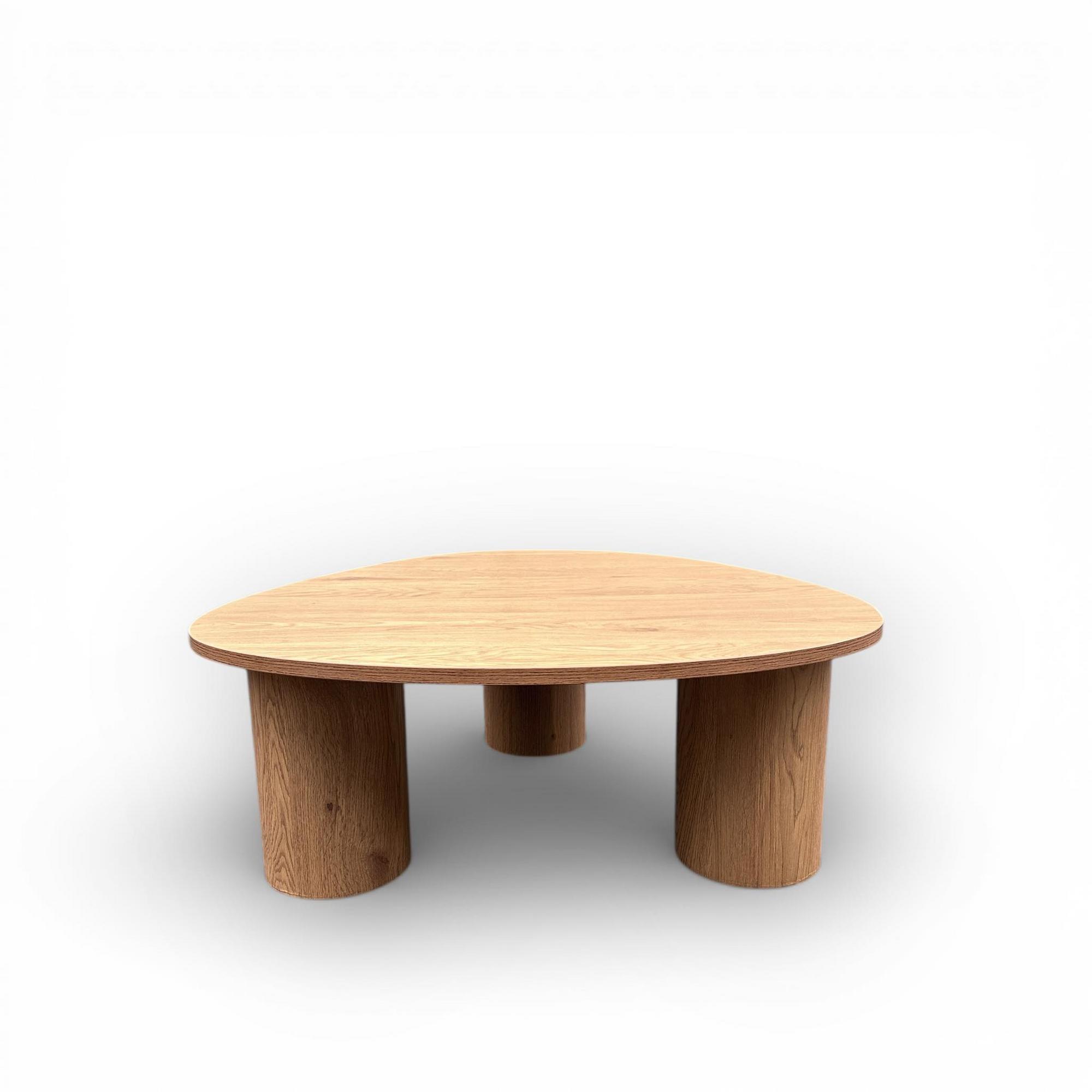 Столик кавовий трикутний закруглений на прямих ніжках св-дерево TB-896