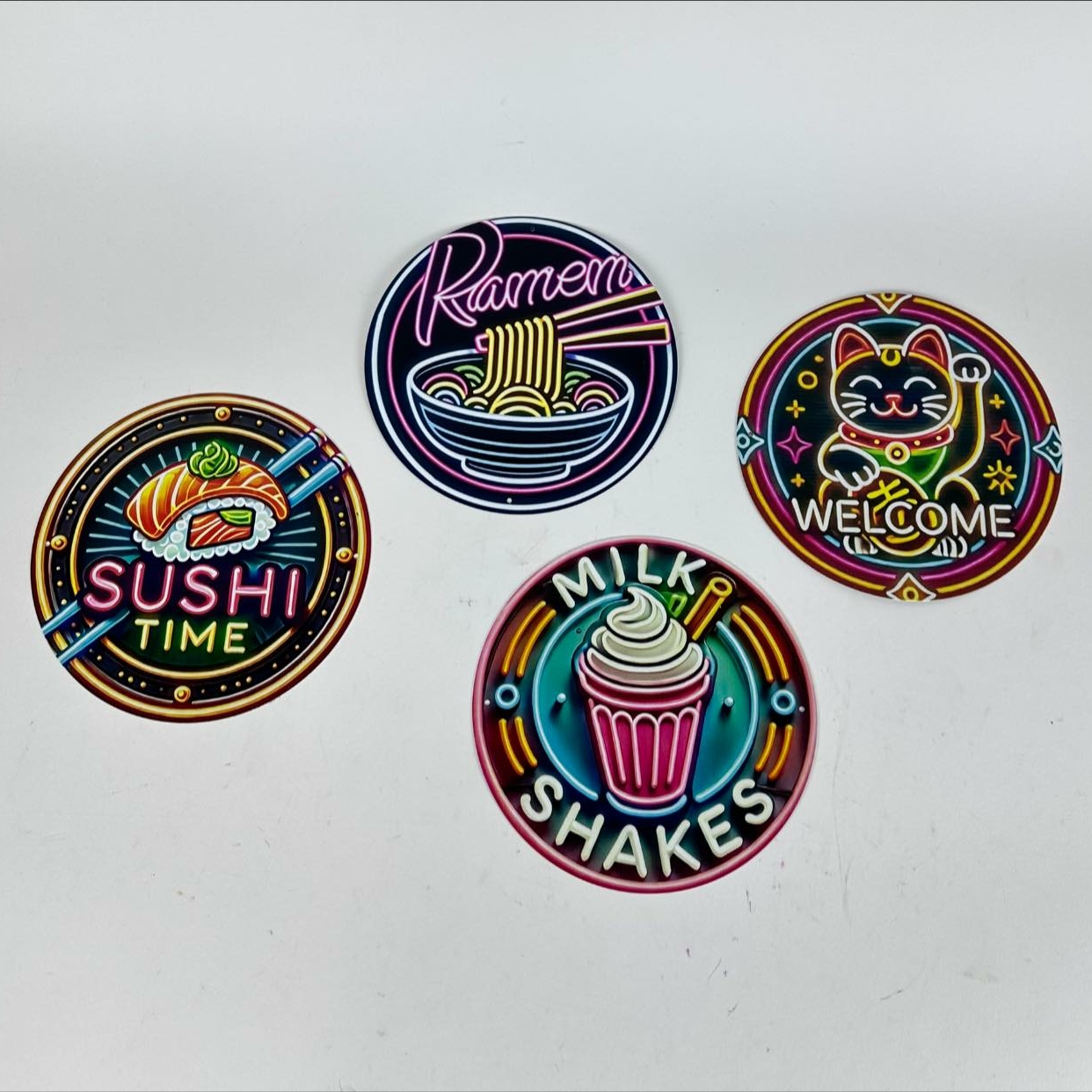 Картинка-табличка для фудкорту японська їжа кругла 7 метал AR-1234