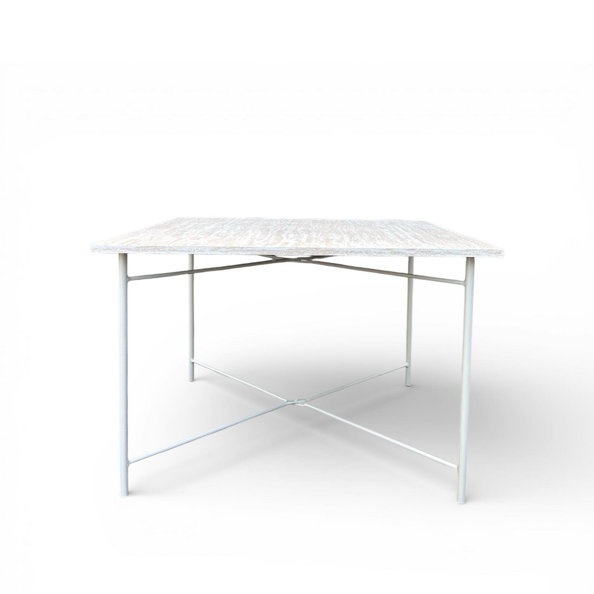 Столик кавовий квадратний білий метал/дсп TB-897