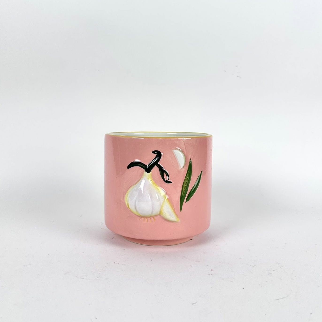 Кашпо рожеве з часником кераміка