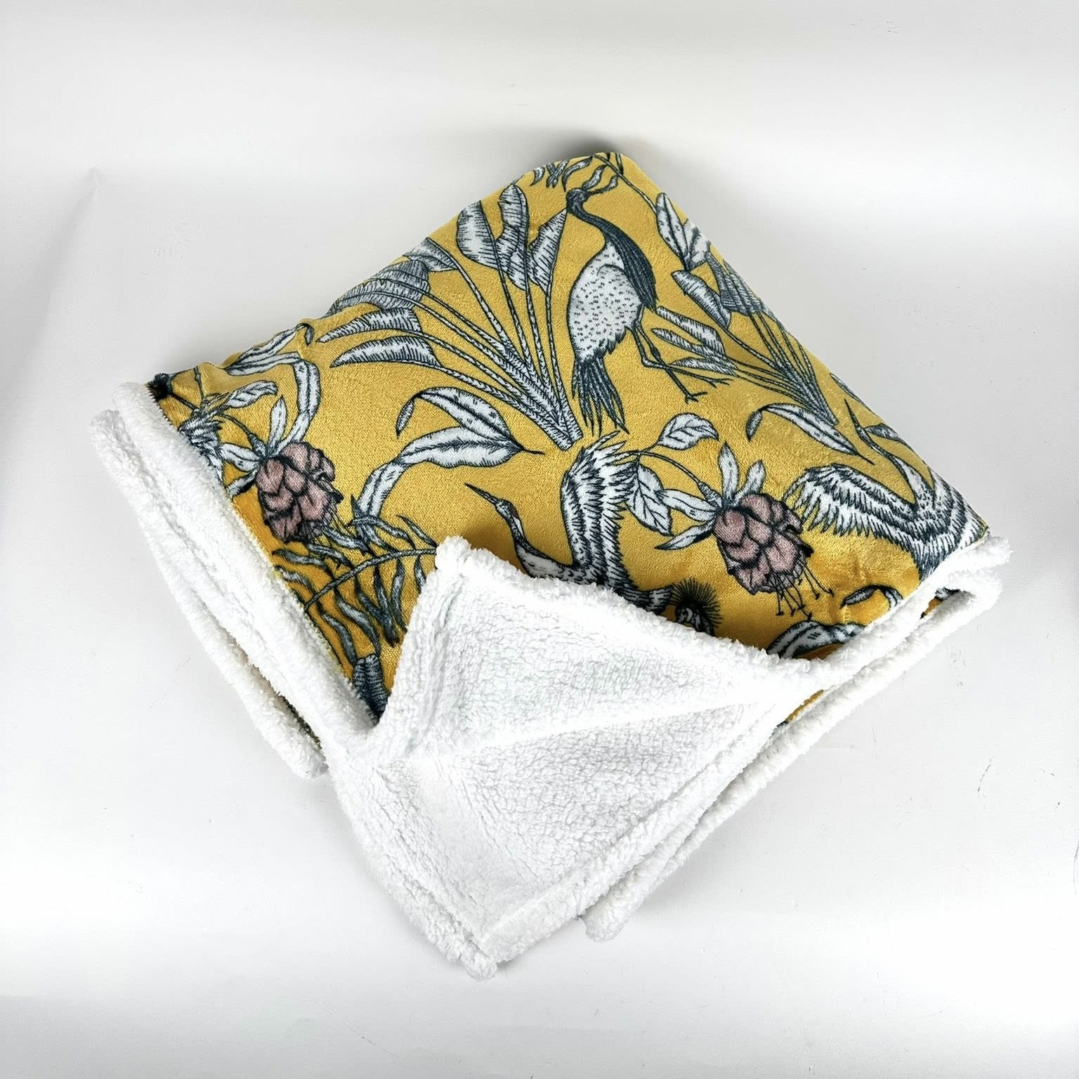 Плед з принтом плюш/тедді жовтий WR-257