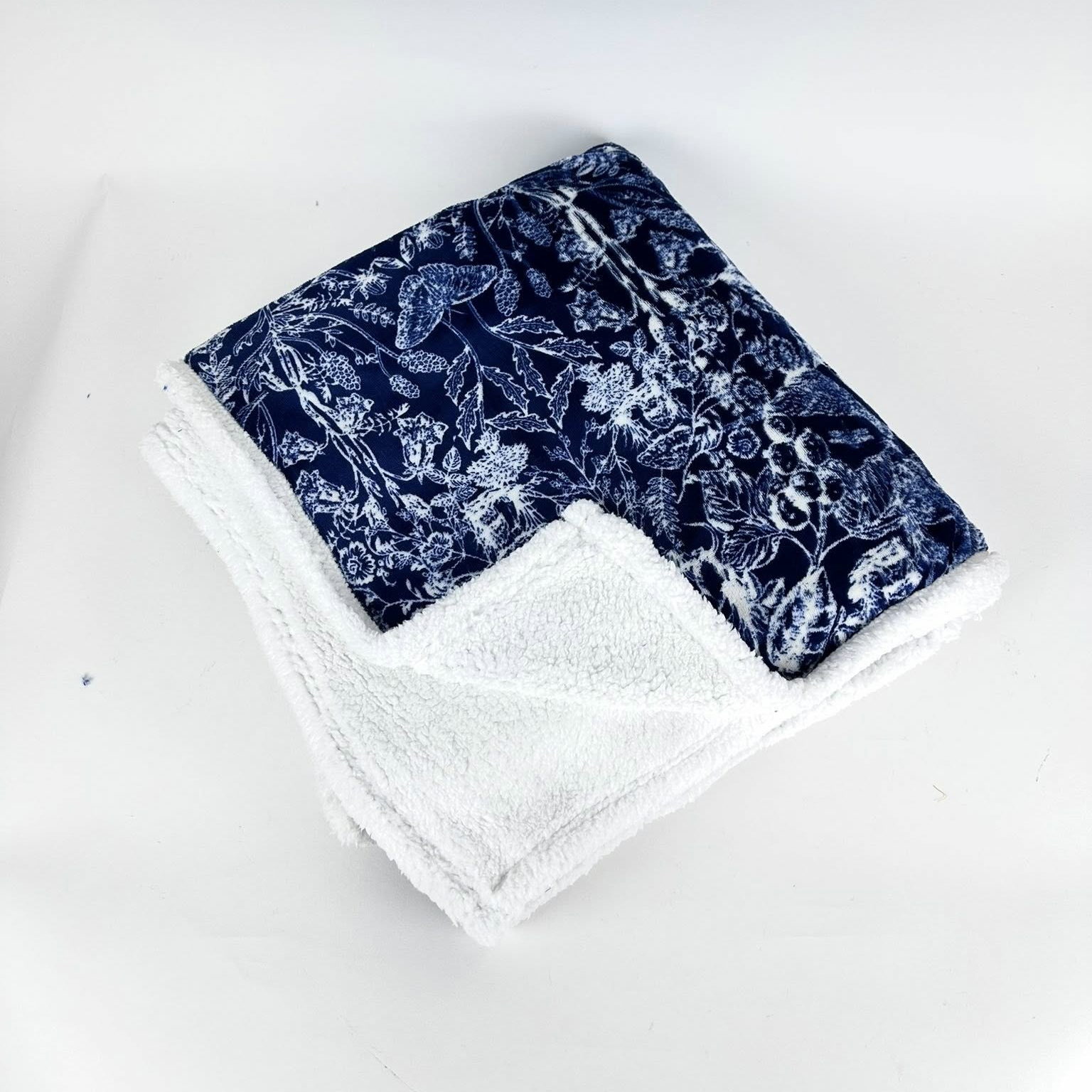 Плед з принтом плюш/тедді синій WR-259