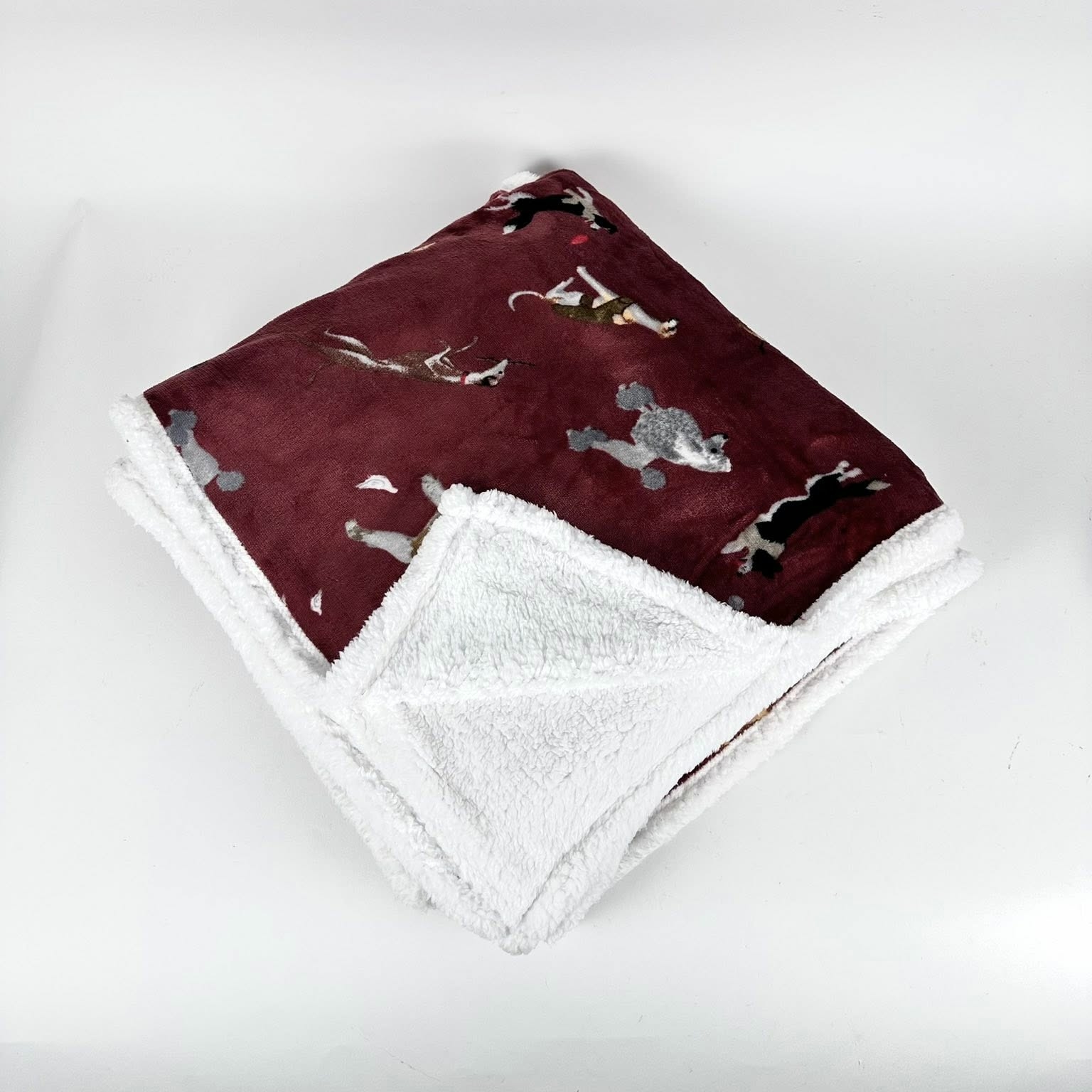 Плед з принтом плюш/тедді бордо WR-261