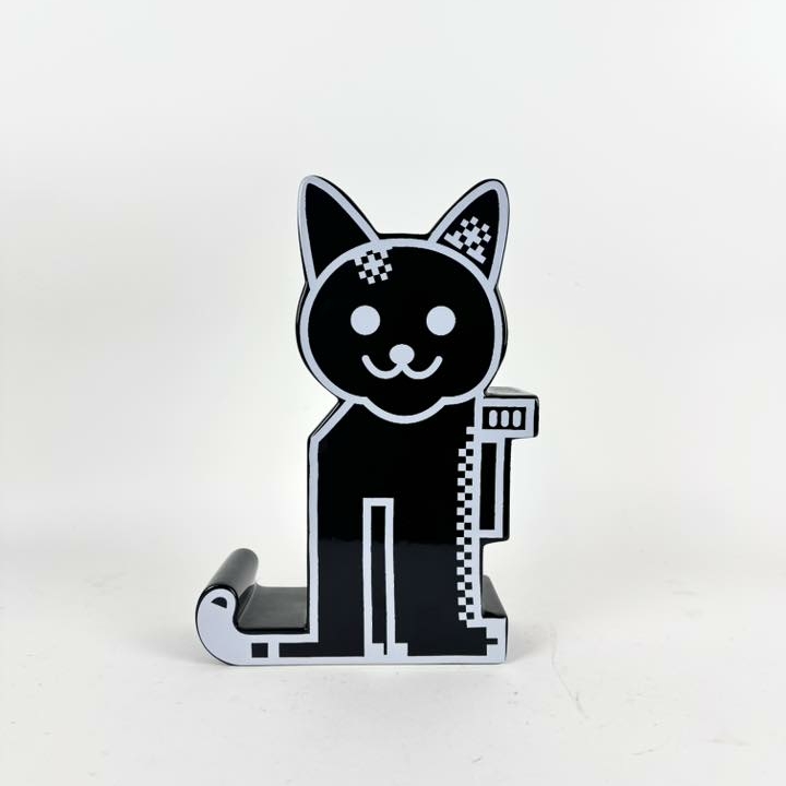 Ваза Кіт чорна кераміка VA-653