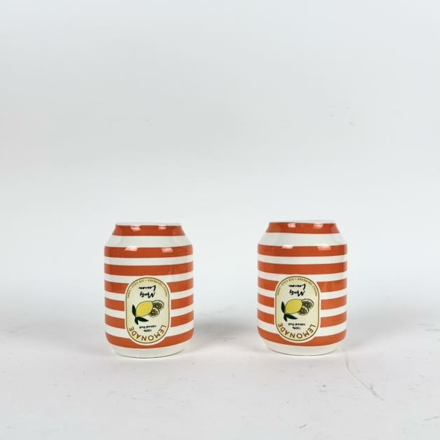 Ваза Банка лимонаду оранжеві смужки кераміка VA-656