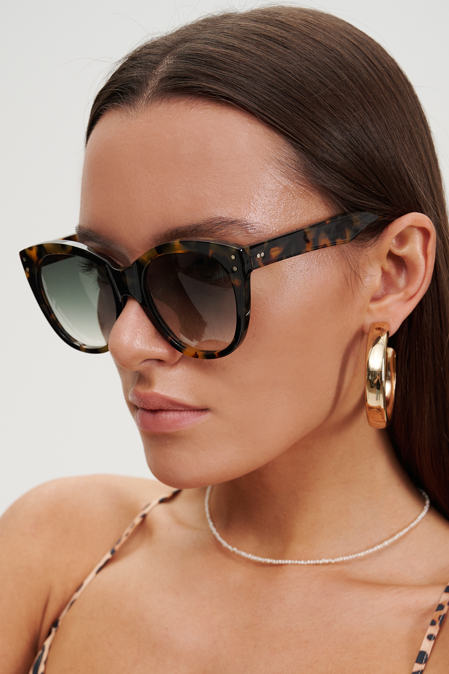 ANTICA OCCHIALERIA Солнцезащитные очки TIFFANY в оправе под черепаху классического серо-зеленого оттенка с линзами бутылочного подтона с эффектом деграде