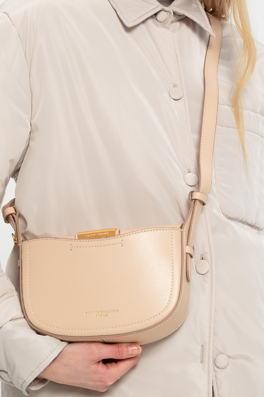 GIANNI CHIARINI Premium Сумка в форме седла с латунной деталью Sandy в кремовом оттенке