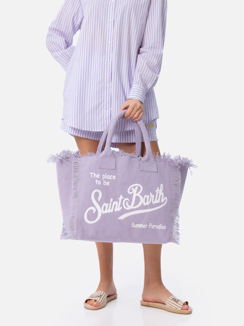 MC2 Saint Barth Сумка VANITY из хлопка канвас в оттенке лаванды