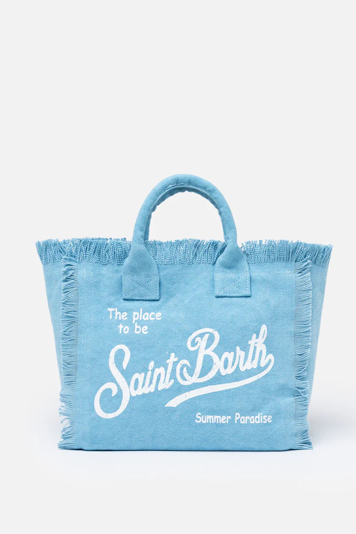 MC2 Saint Barth Сумка COLETTE из хлопка канвас голубого оттенка