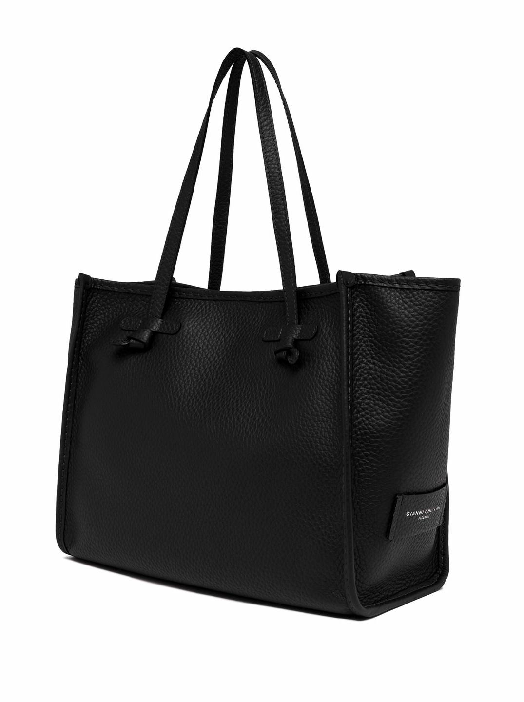 GIANNI CHIARINI Сумка-тоут MARCELLA из премиальной зернистой кожи черного цвета