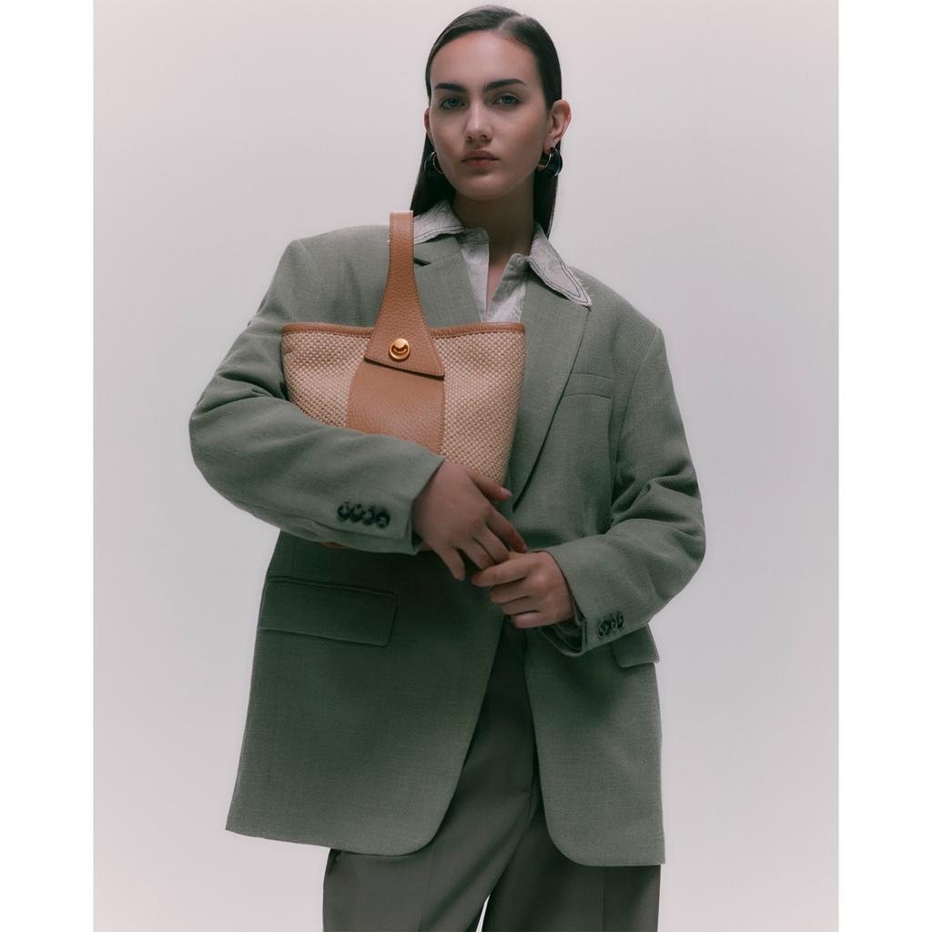 GIANNI CHIARINI Сумка ESTER из комбинированной жаккардовой рафии и кожи