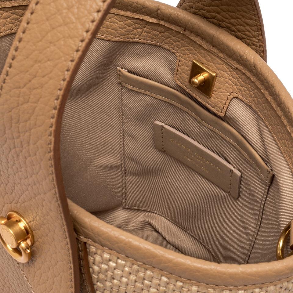 GIANNI CHIARINI Сумка ESTER из комбинированной жаккардовой рафии и кожи