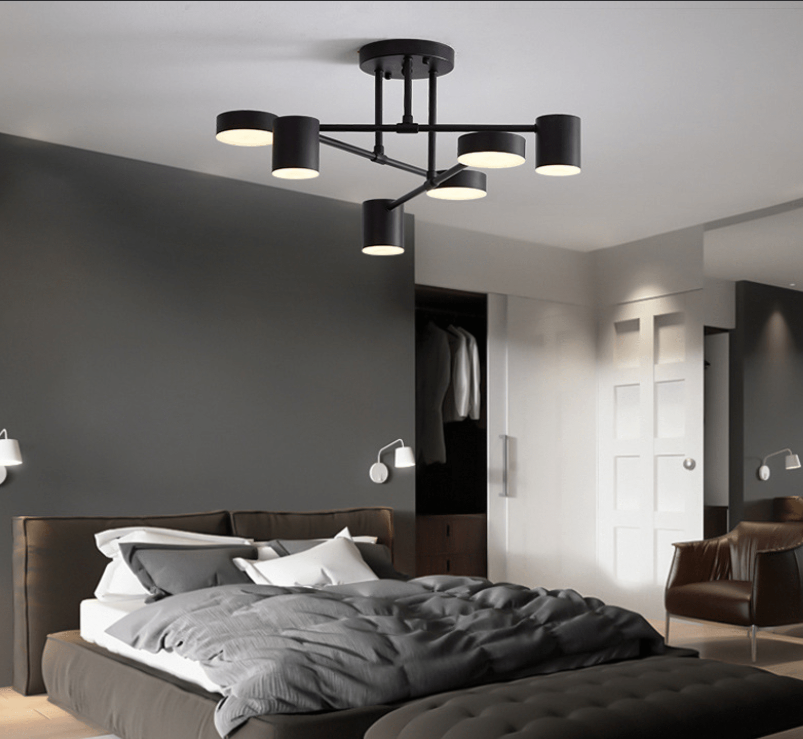 потолочные светильники в спальне дизайн