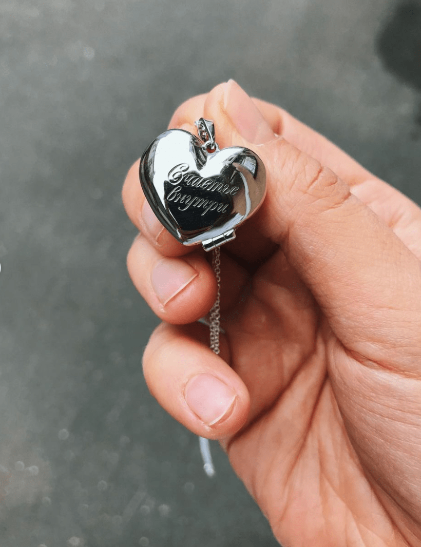 Кулон Сердце Серебро с Фото