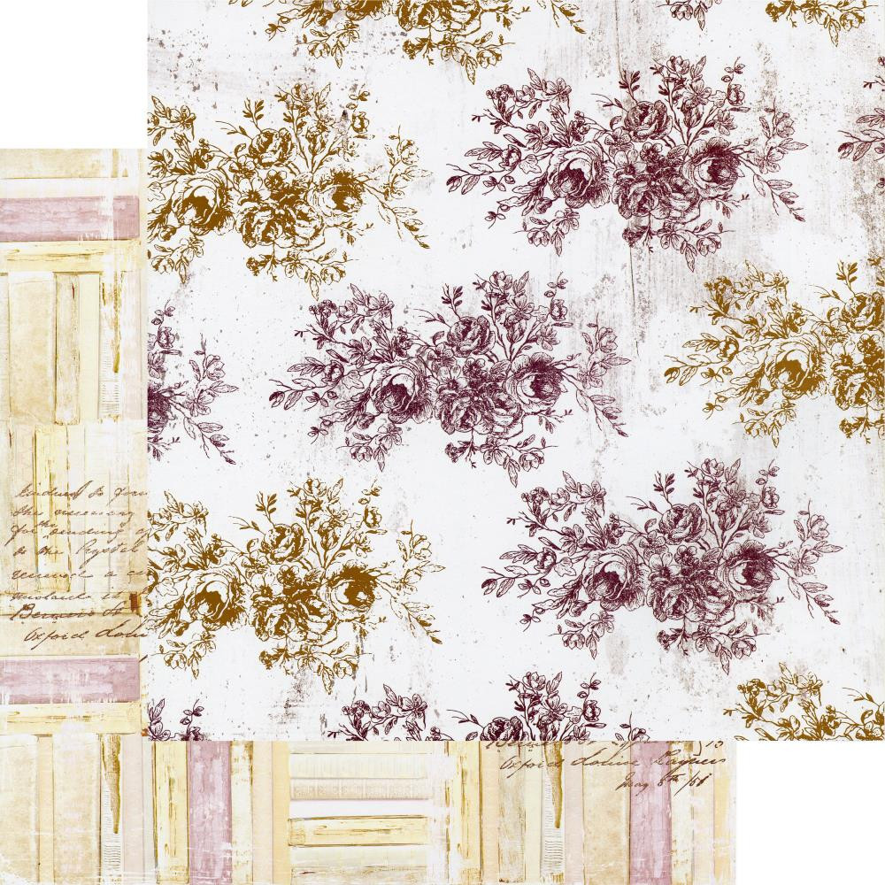 Двухсторонняя бумага с фольгированием "Floral Toile" Pretty Mosaic Double-Sided Cardstock 12"X12"