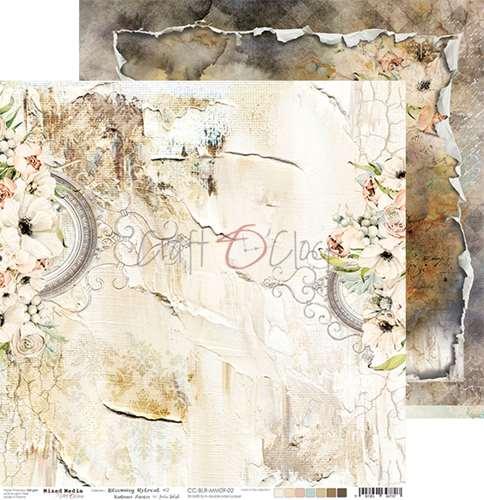 Двусторонняя бумага 12"*12" Blooming Retreat, Mixed Media - 02, 250 г/м (1 лист)