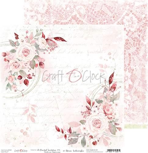 Двусторонняя бумага 12"*12" A Cordial Invitation - 01, 250 г/м (1 лист)