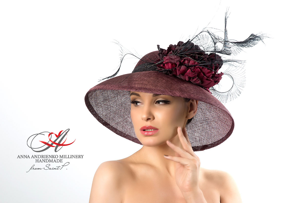 Anna hat. Anna Andrienko Millinery. Красивые шляпки для женщин. Широкополая шляпа женская. Головные уборы из синамей.