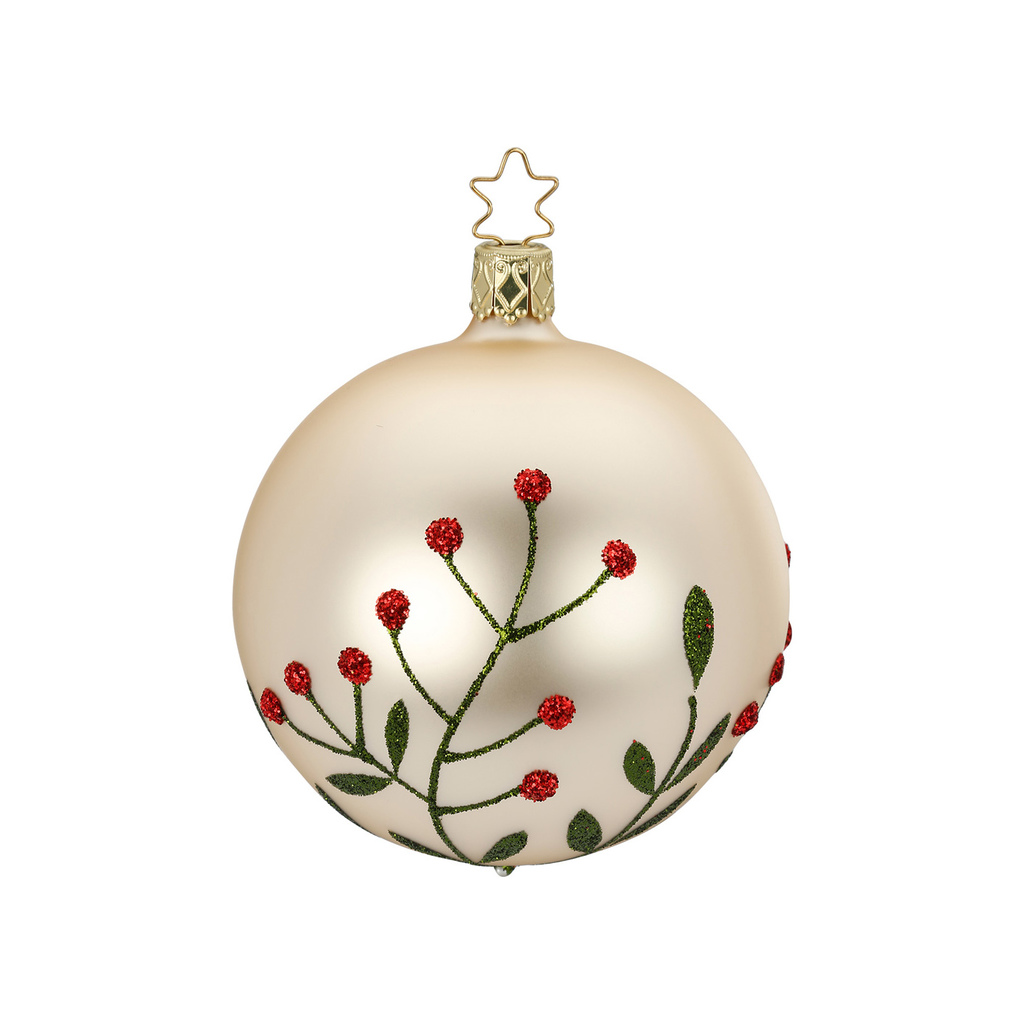 Glass bauble Flowers by Inge-Glas, 8 cm
