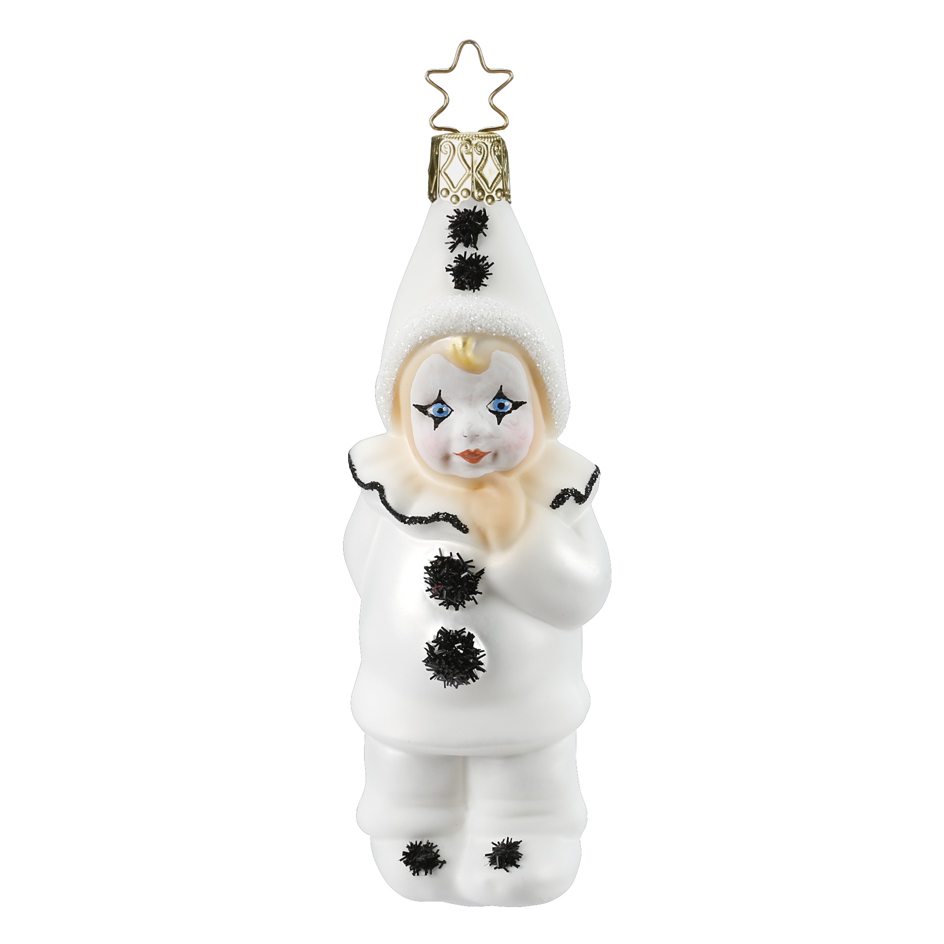 Pierrot Christmas Glass Decoration