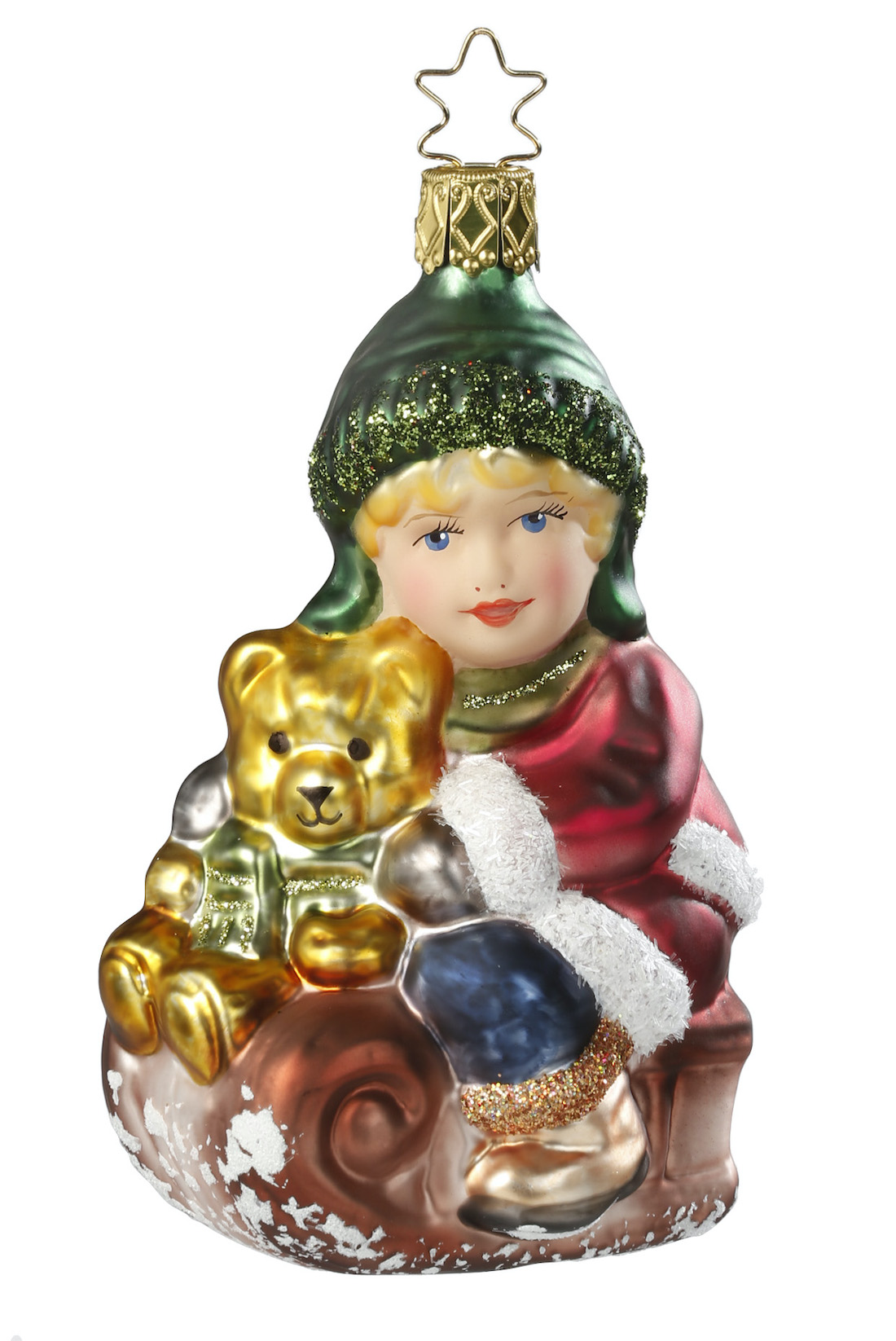 Sleigh Ride Christmas glass ornament