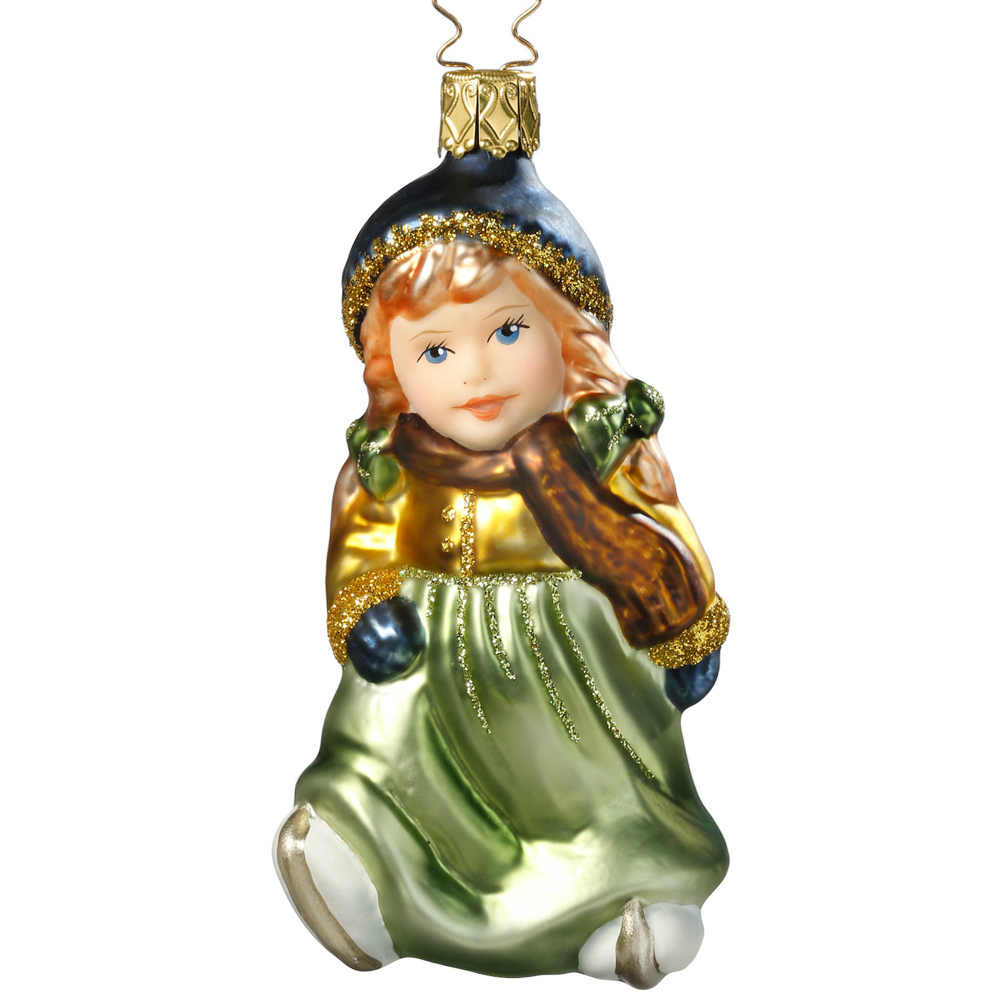 On the ice Christmas glass ornament, 11.5 cm