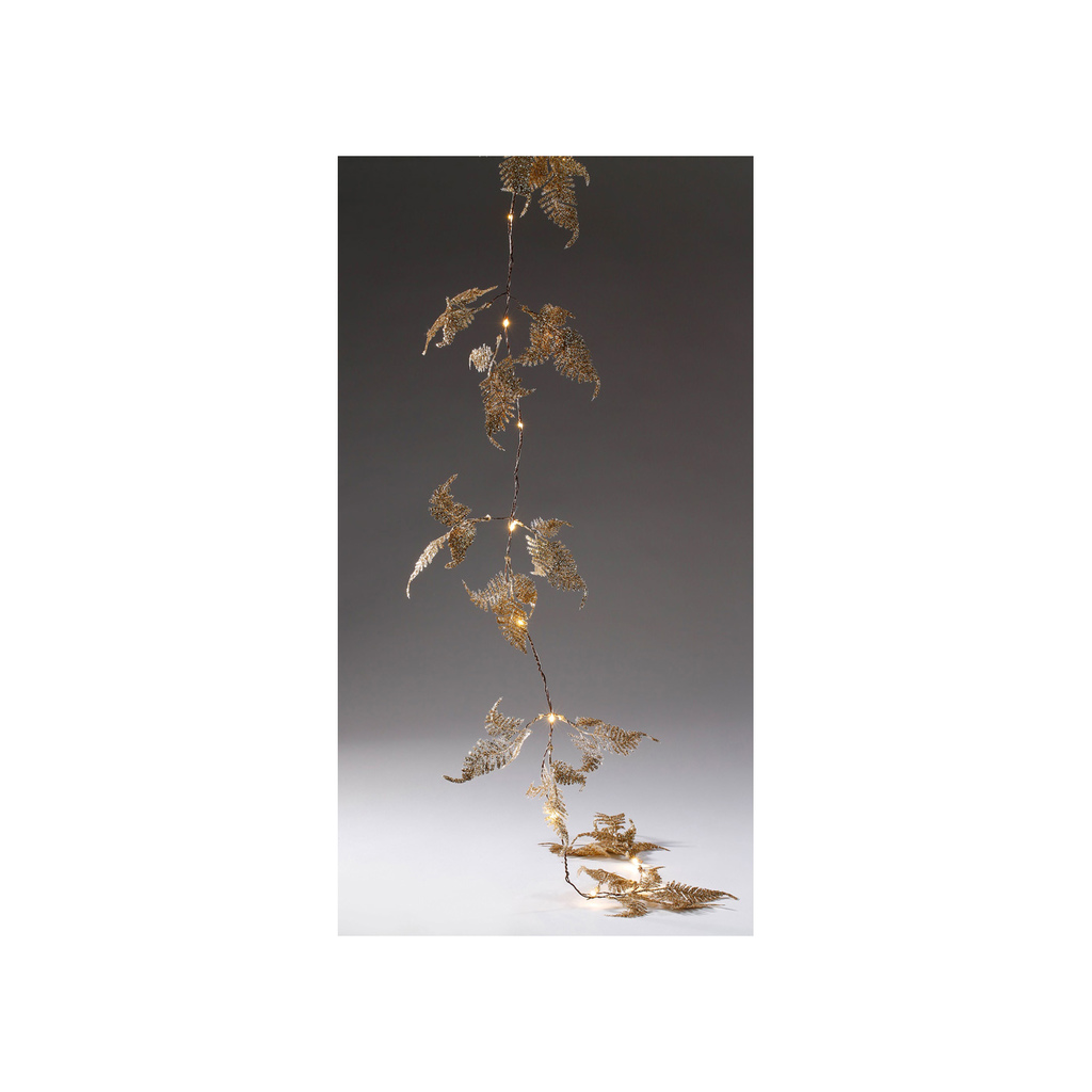 Garland Silver Leaves LED, 120 cm