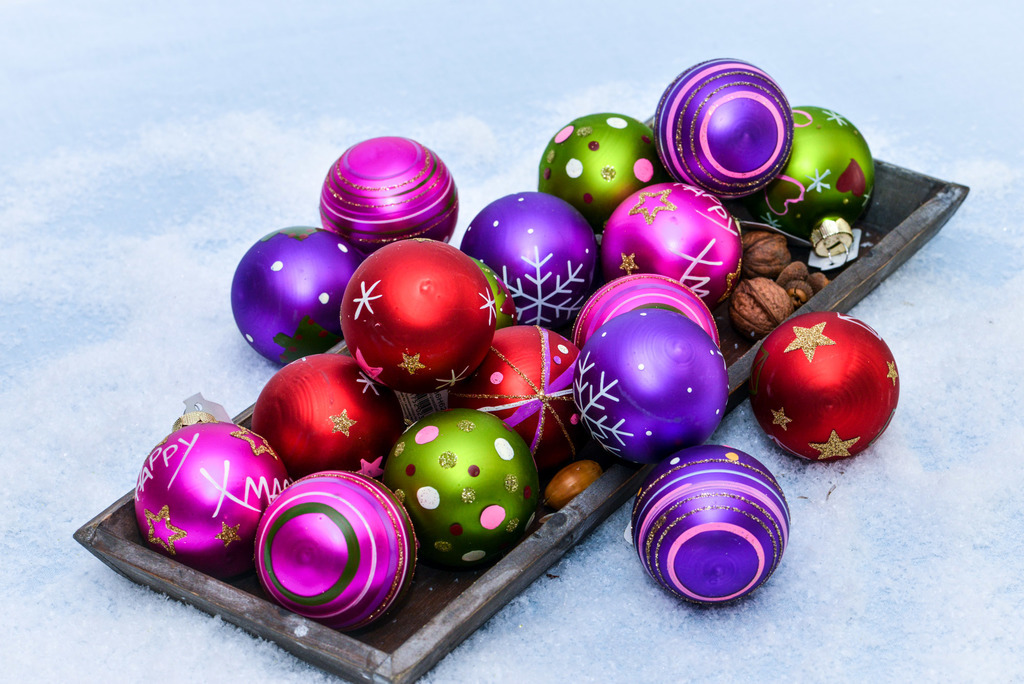 Happy Xmas set, 6 cm, glass