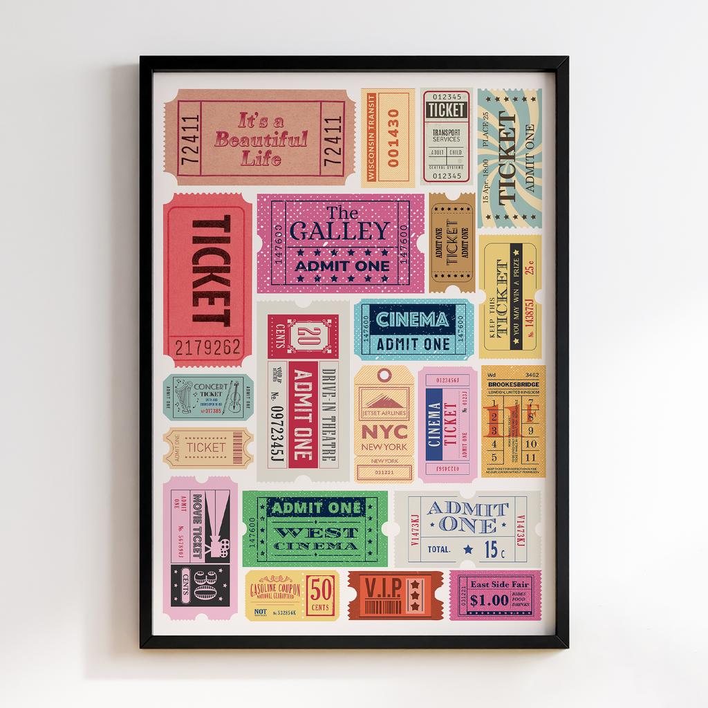 Постер Tickets Collage Modern Art